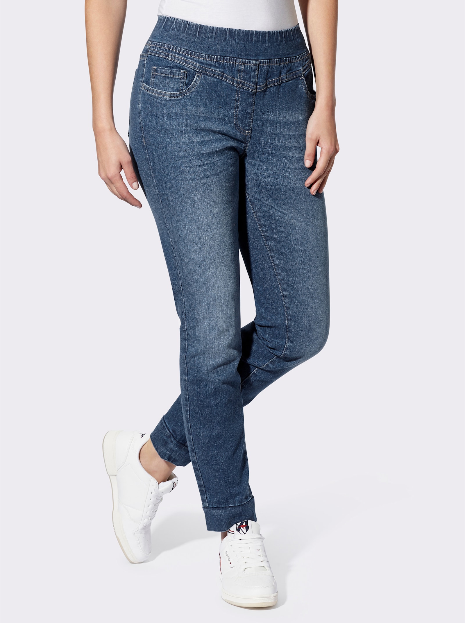 heine Jeans mit Dehnbund - blue-stone-washed