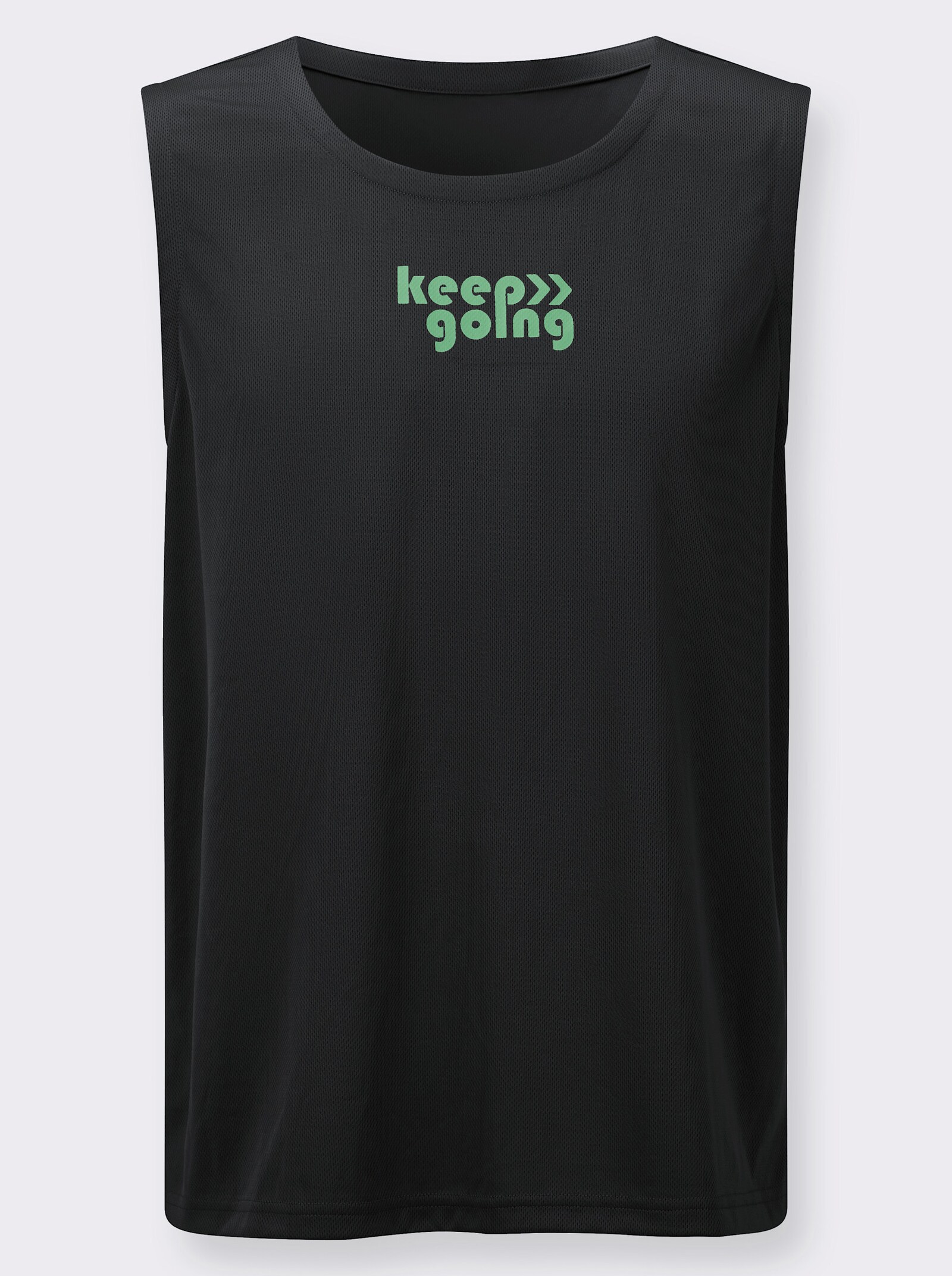 Achselshirt mit platziertem Schriftzug - schwarz