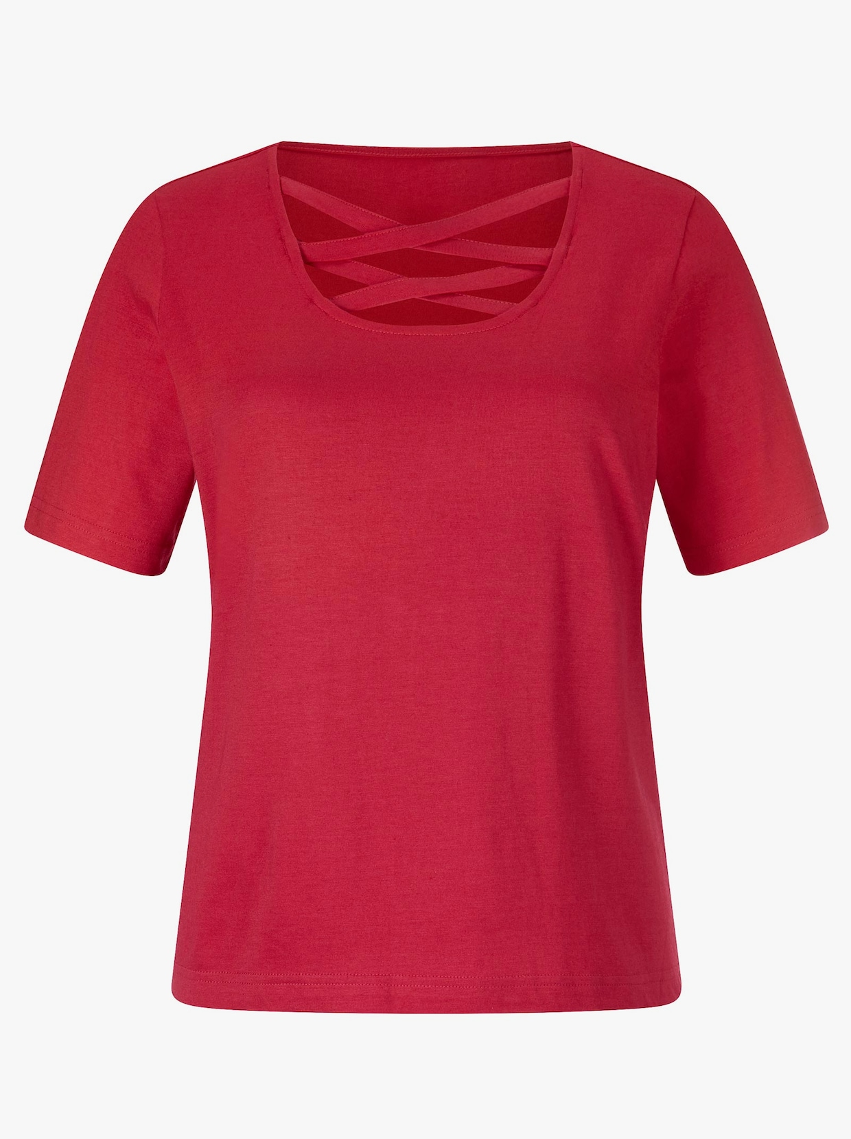 Tričko s krátkým rukávem - makově červená