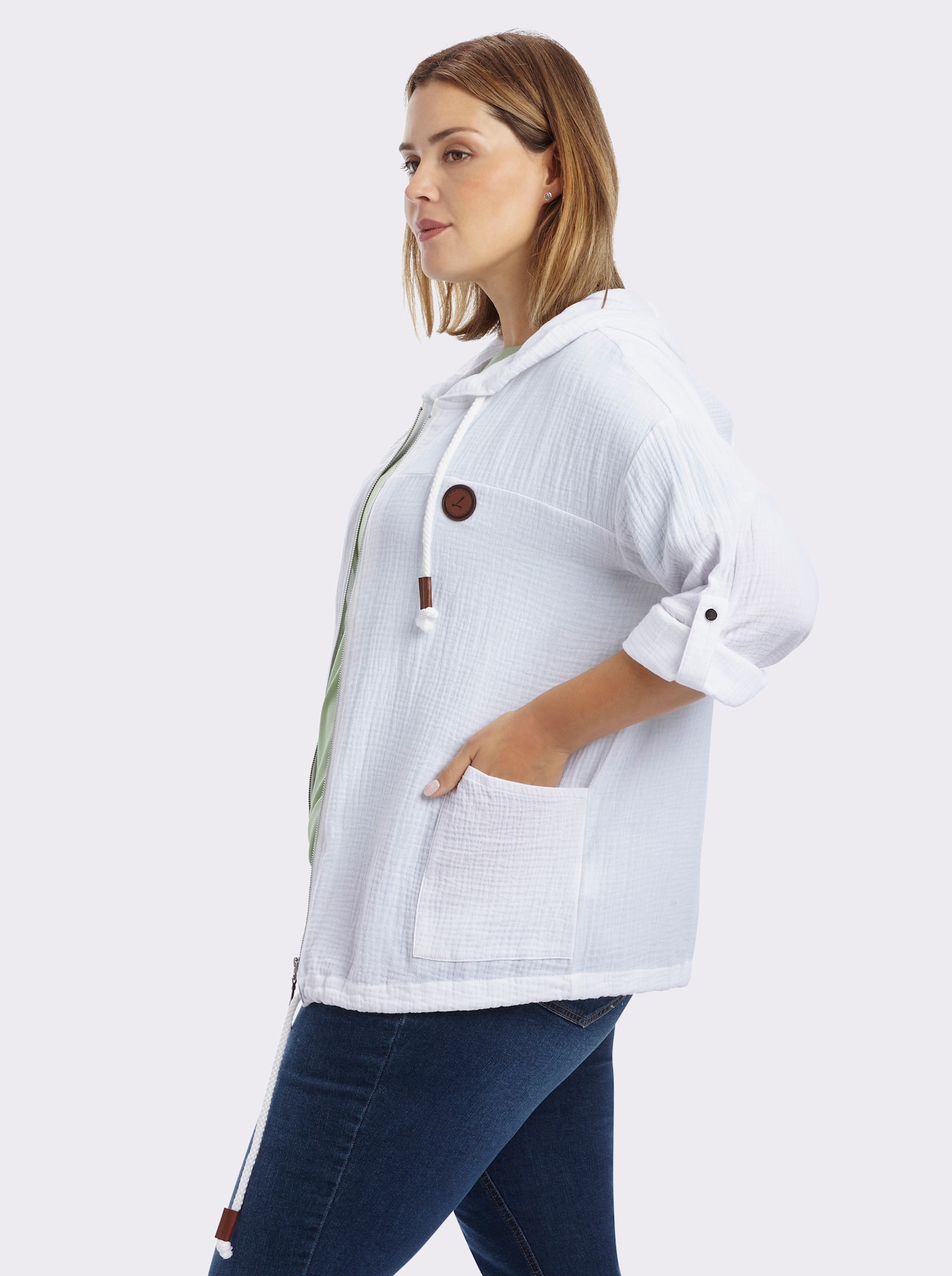 Blusenjacke in Musselin-Qualität - ecru