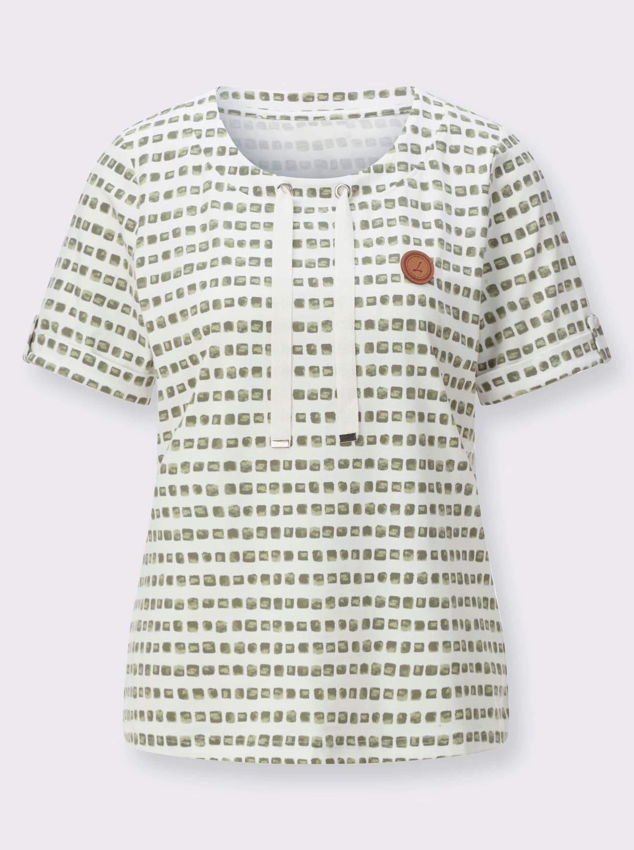 Print-Shirt - khaki-ecru-bedruckt