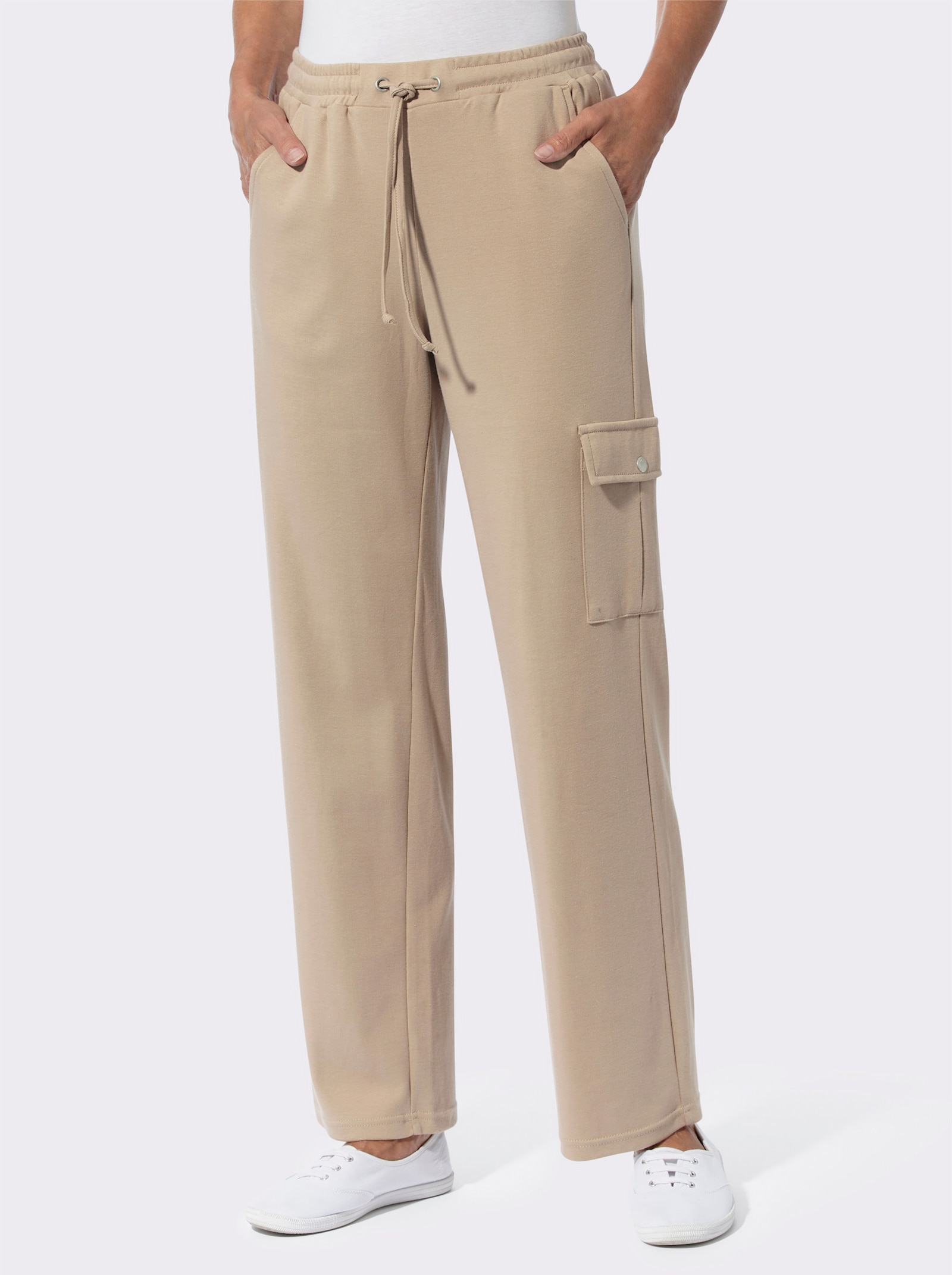 Cargohose mit Cargotasche am Hosenbein - beige
