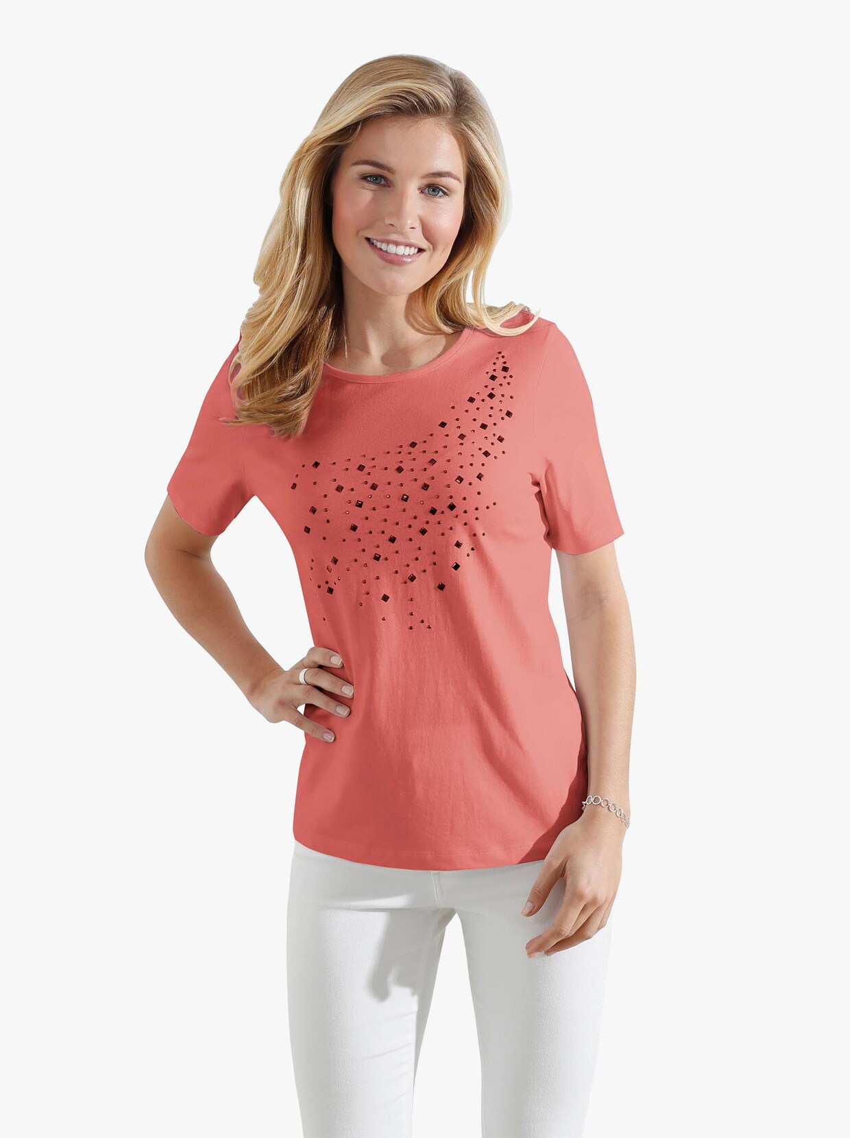 Shirt met korte mouwen - koraalrood