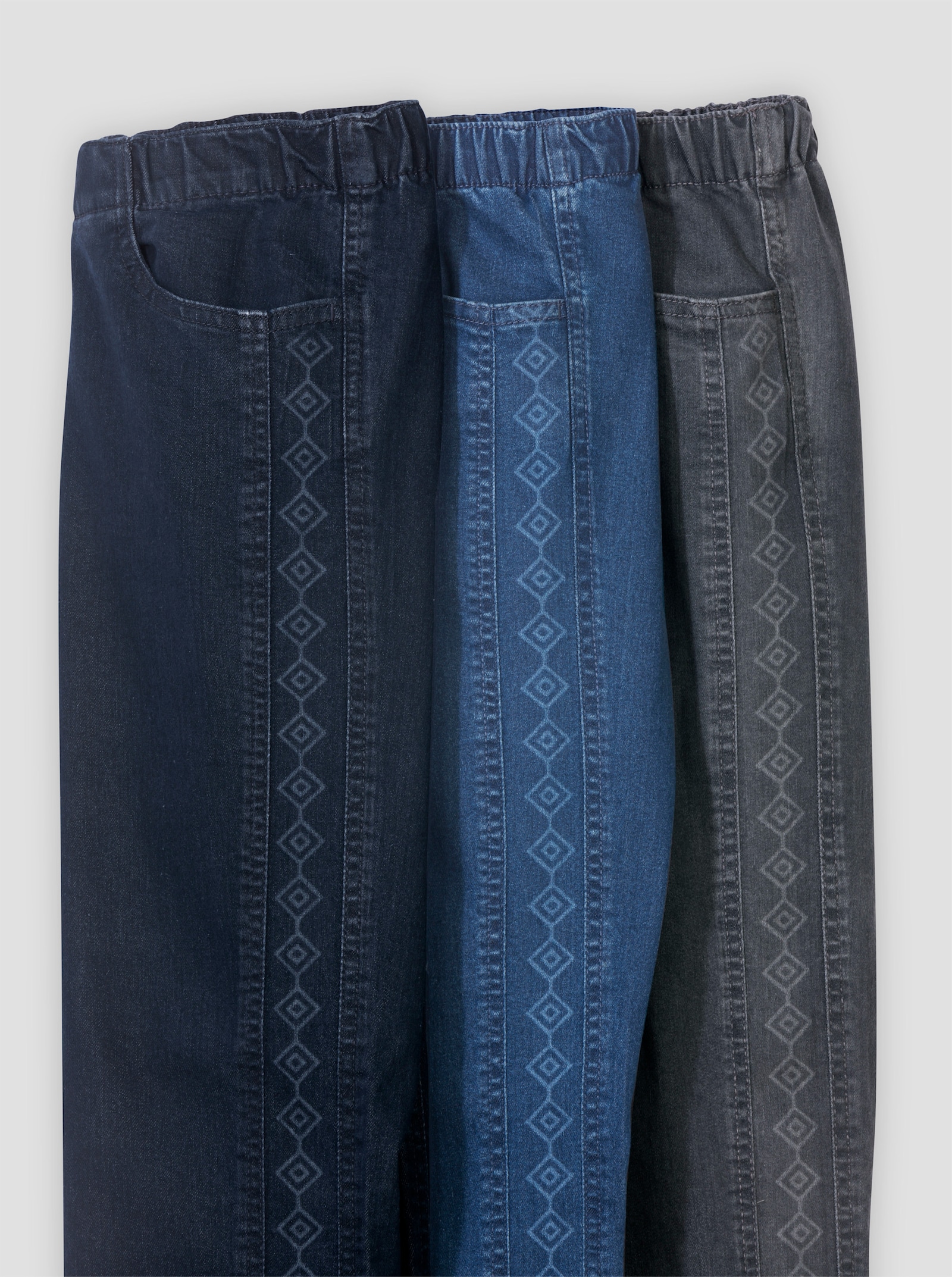 Comfortjeans met print opzij - dark-blue