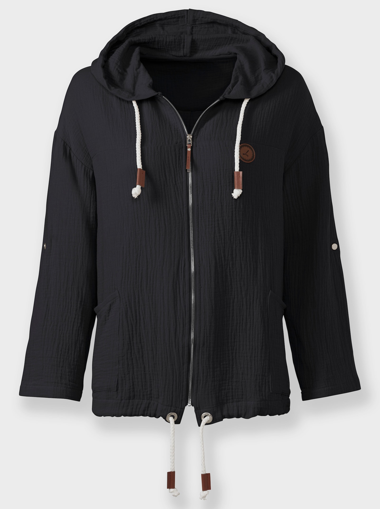 Blusenjacke in Musselin-Qualität - schwarz