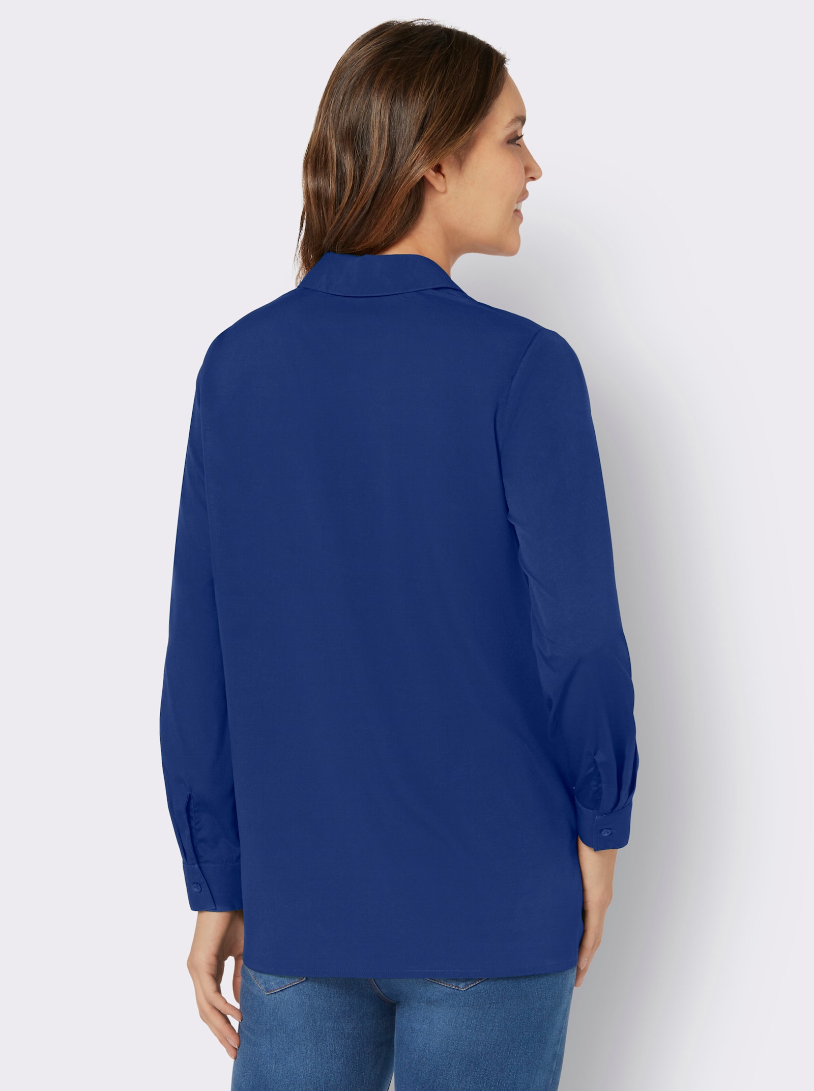 Lange blouse in A-lijn - koningsblauw