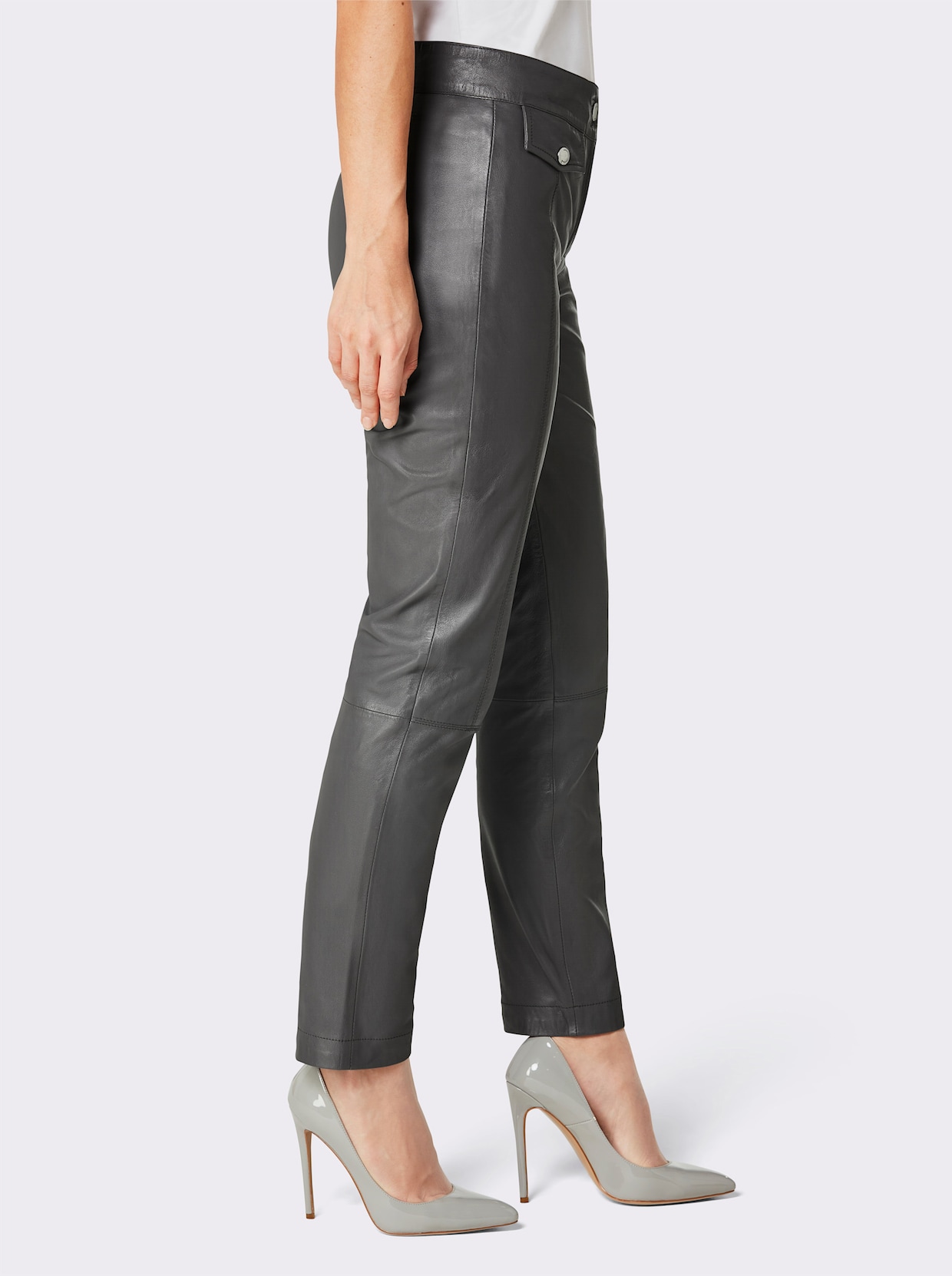 Mainpol Pantalon cuir agneau nappa - anthracite