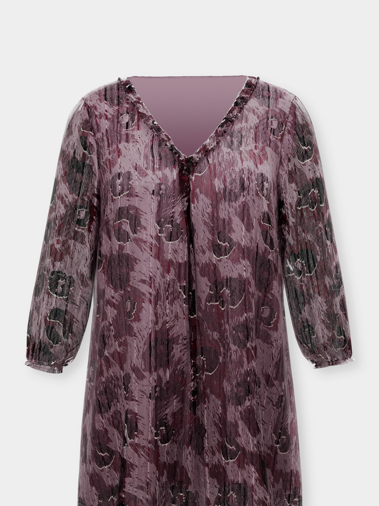 Tunika im Animal-Dessin - bordeaux-mauve-bedruckt