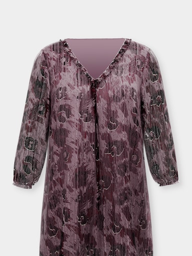 Tunika im Animal-Dessin - bordeaux-mauve-bedruckt