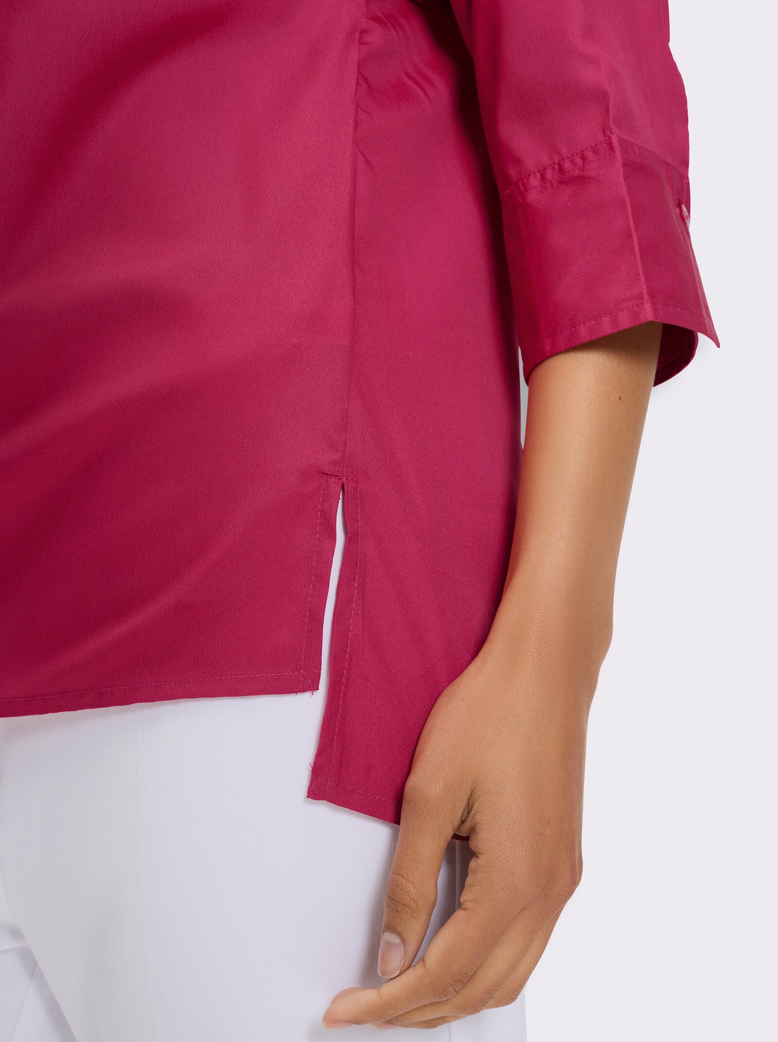 Longbluse mit Falte im Rückteil - pink