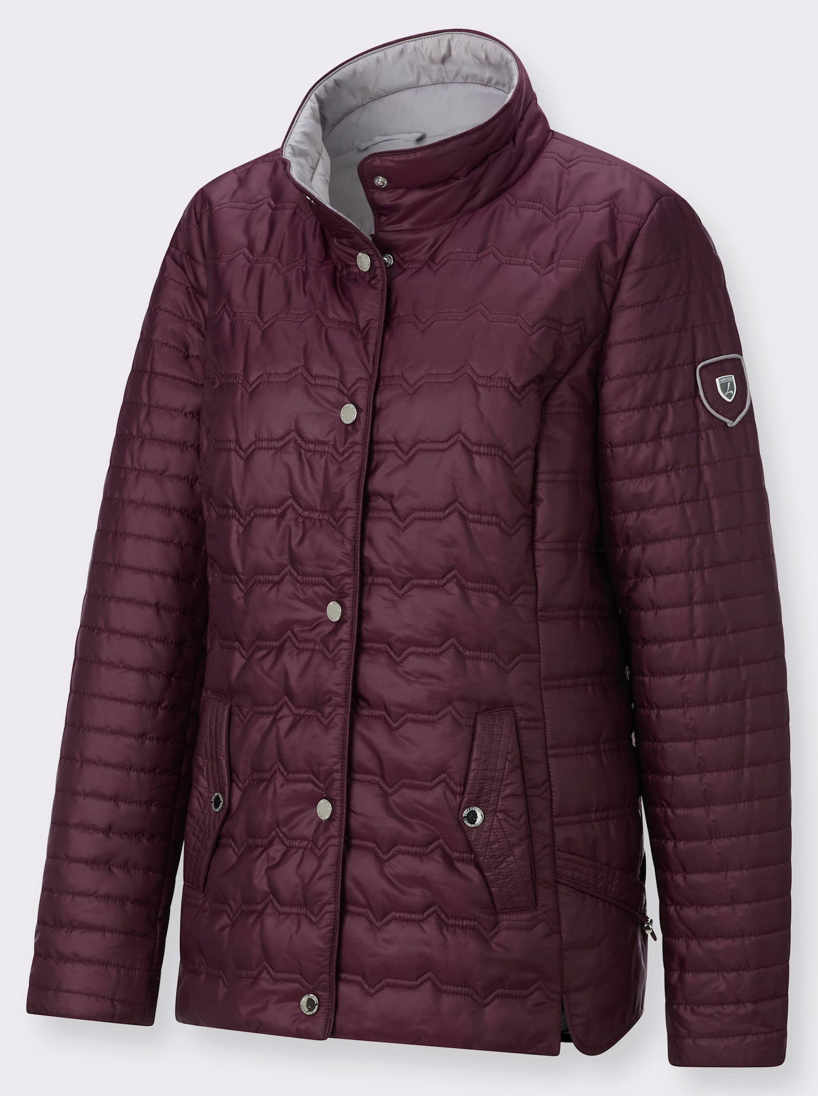 Steppjacke in kontrastreicher Verarbeitung - burgund