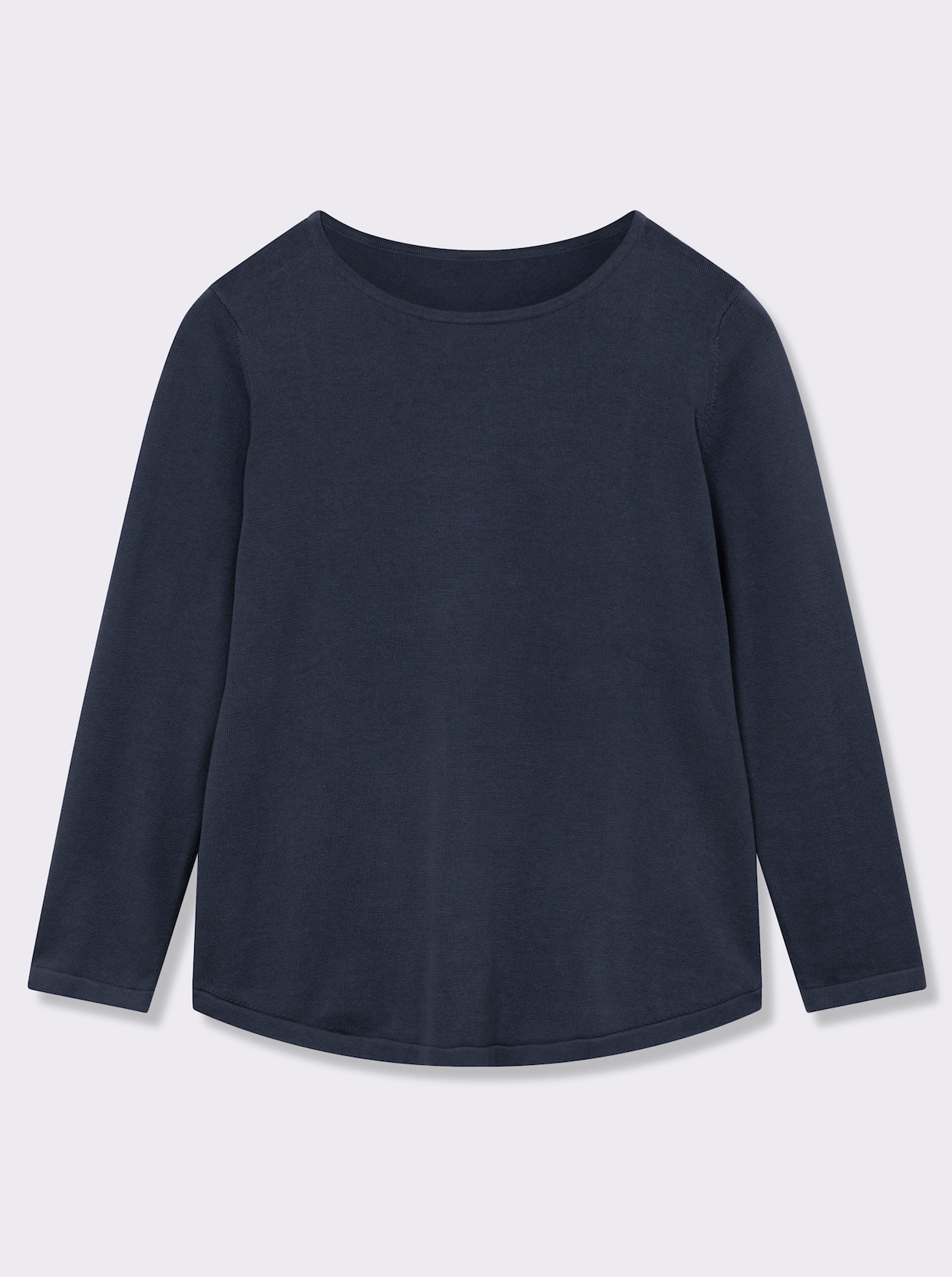 Baumwollpullover mit überlappendem Saum - marine