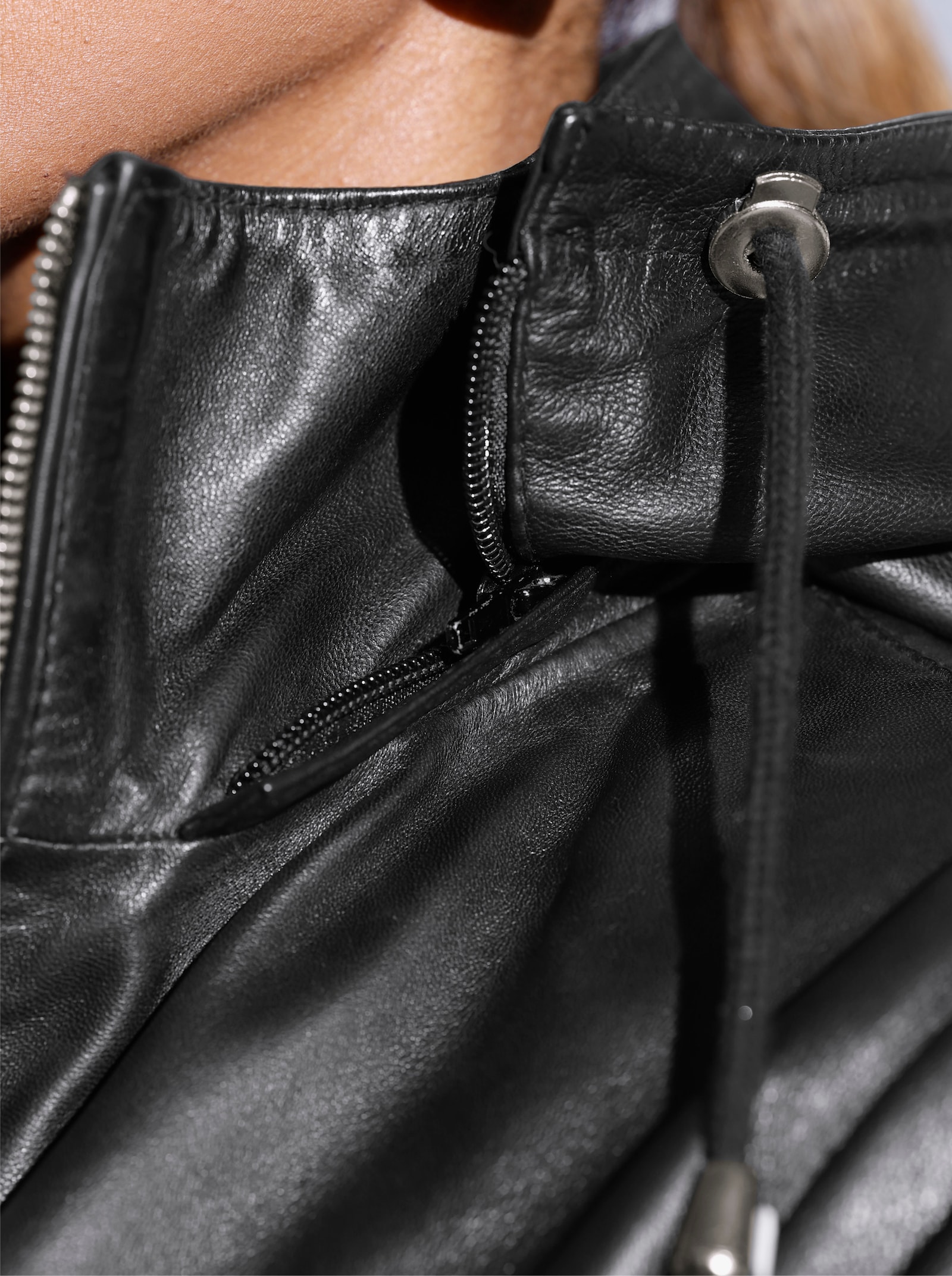 Mainpol Lederjacke mit hochwertigem Viskose-Futter - schwarz