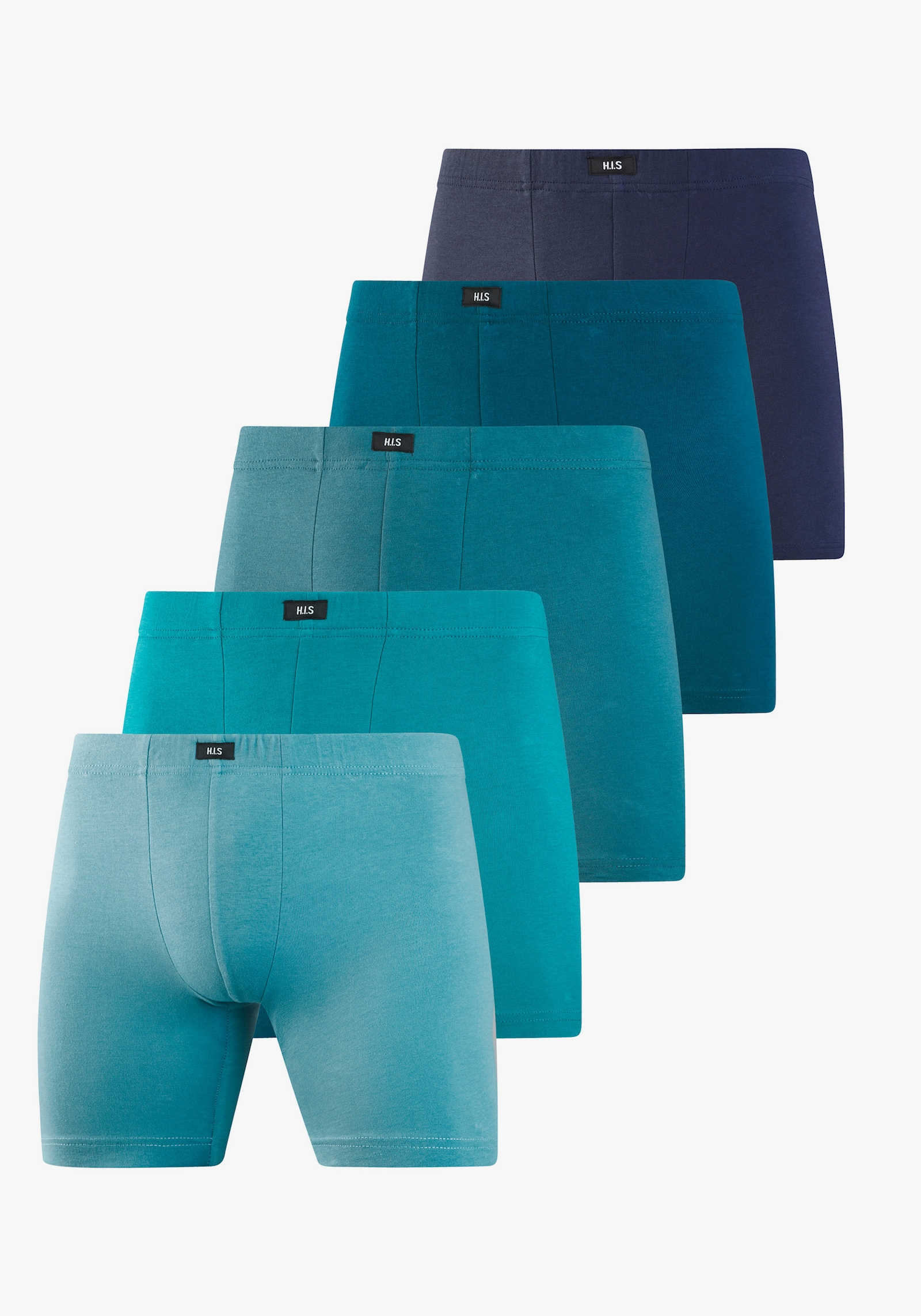 H.I.S Langer Boxer - blau, hellblau, navy, petrol, dunkelpetrol