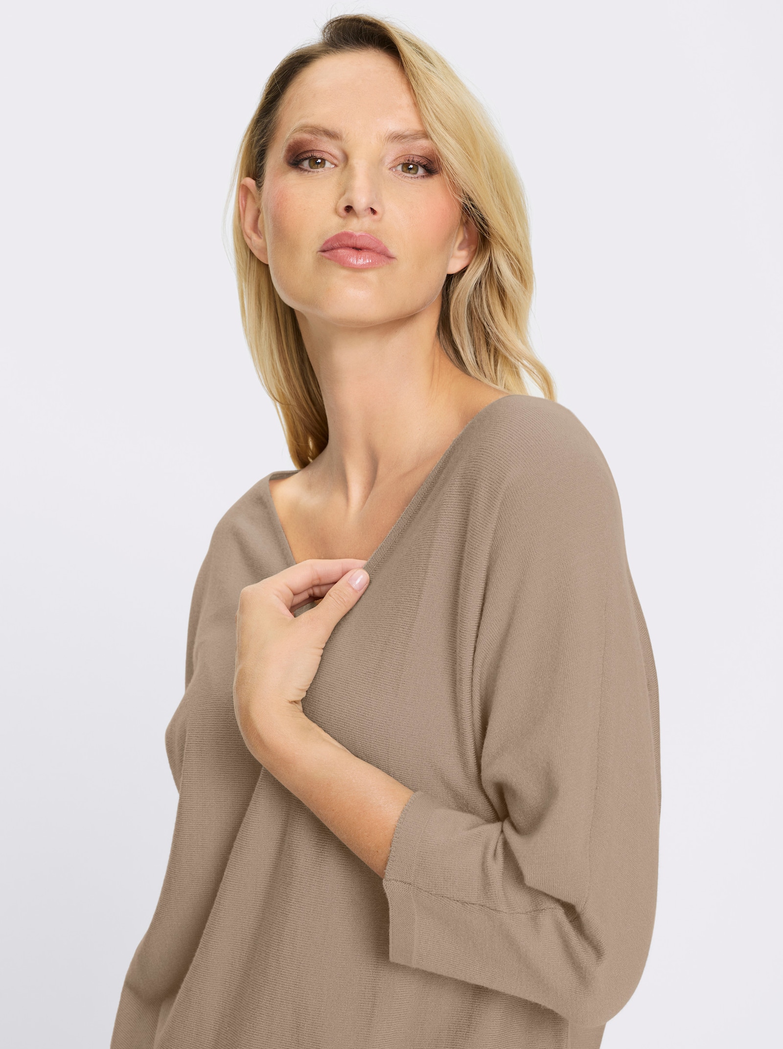 heine 3/4 Arm-Pullover in Oversized-Form - sesam