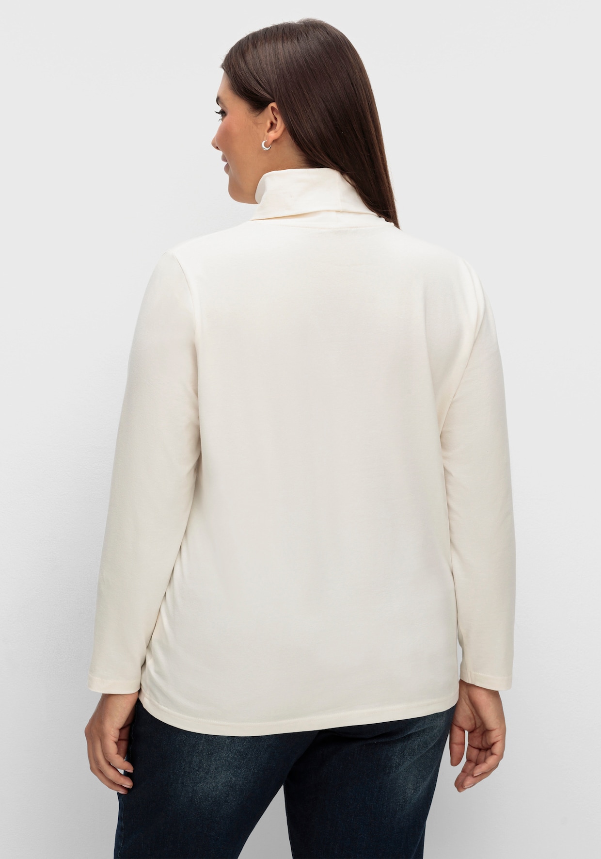 Rollkragenshirt mit langen Ärmeln - champagner