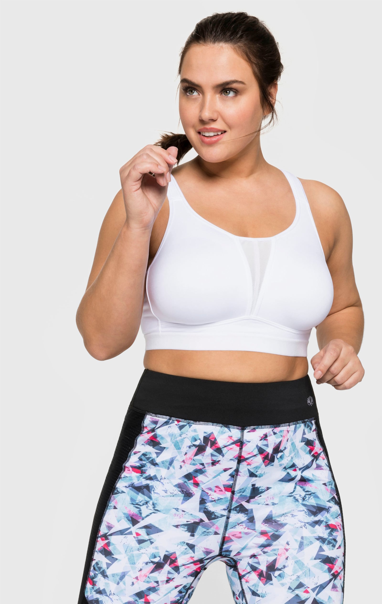 sheego Sport-BH ohne Bügel mit 2 Tragevarianten - weiß