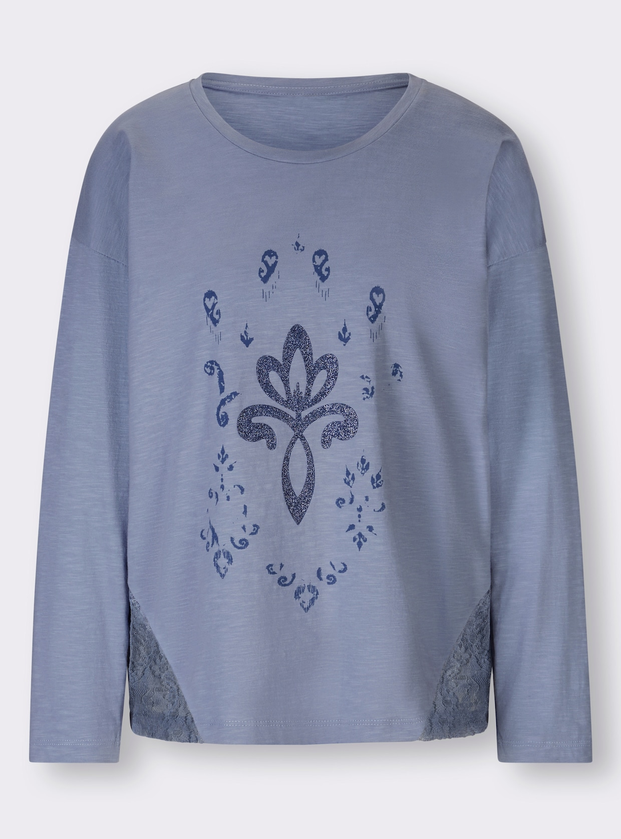heine Shirt met lange mouwen - duivenblauw