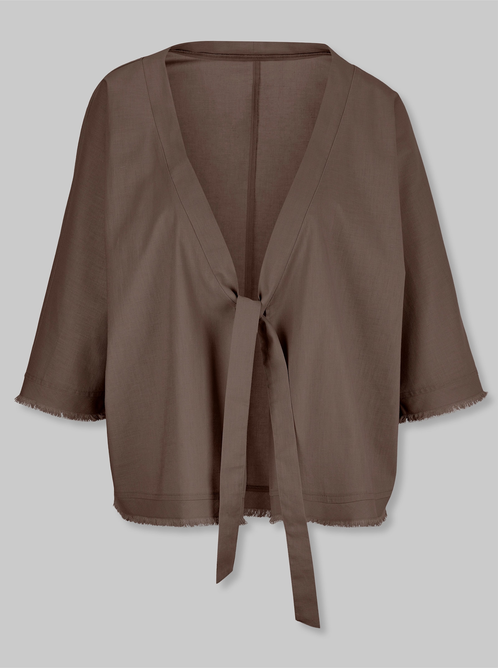heine Blusenjacke mit Fransenborte - schoko