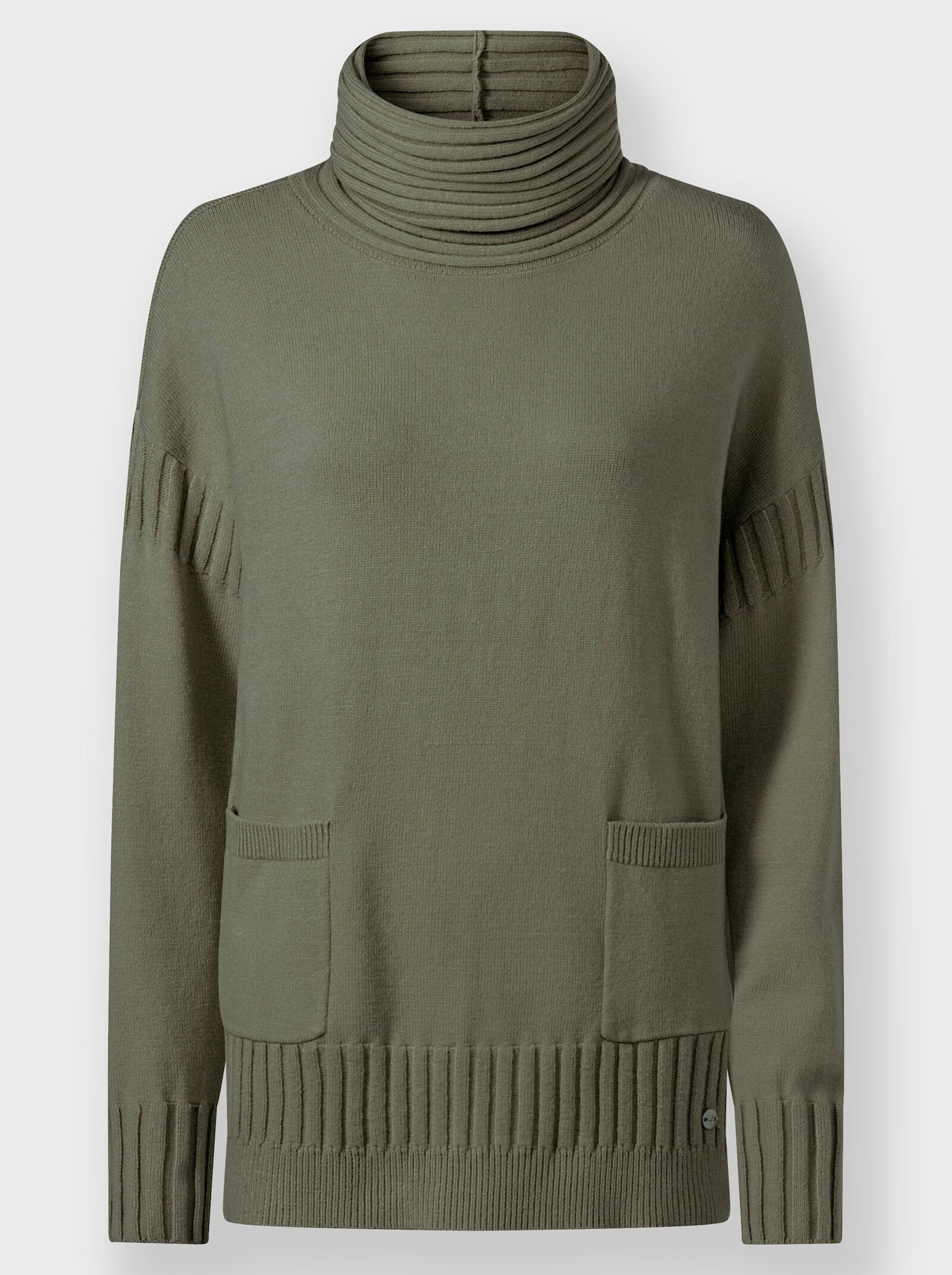 heine Rollkragenpullover mit aufgesetzten Taschen - khaki