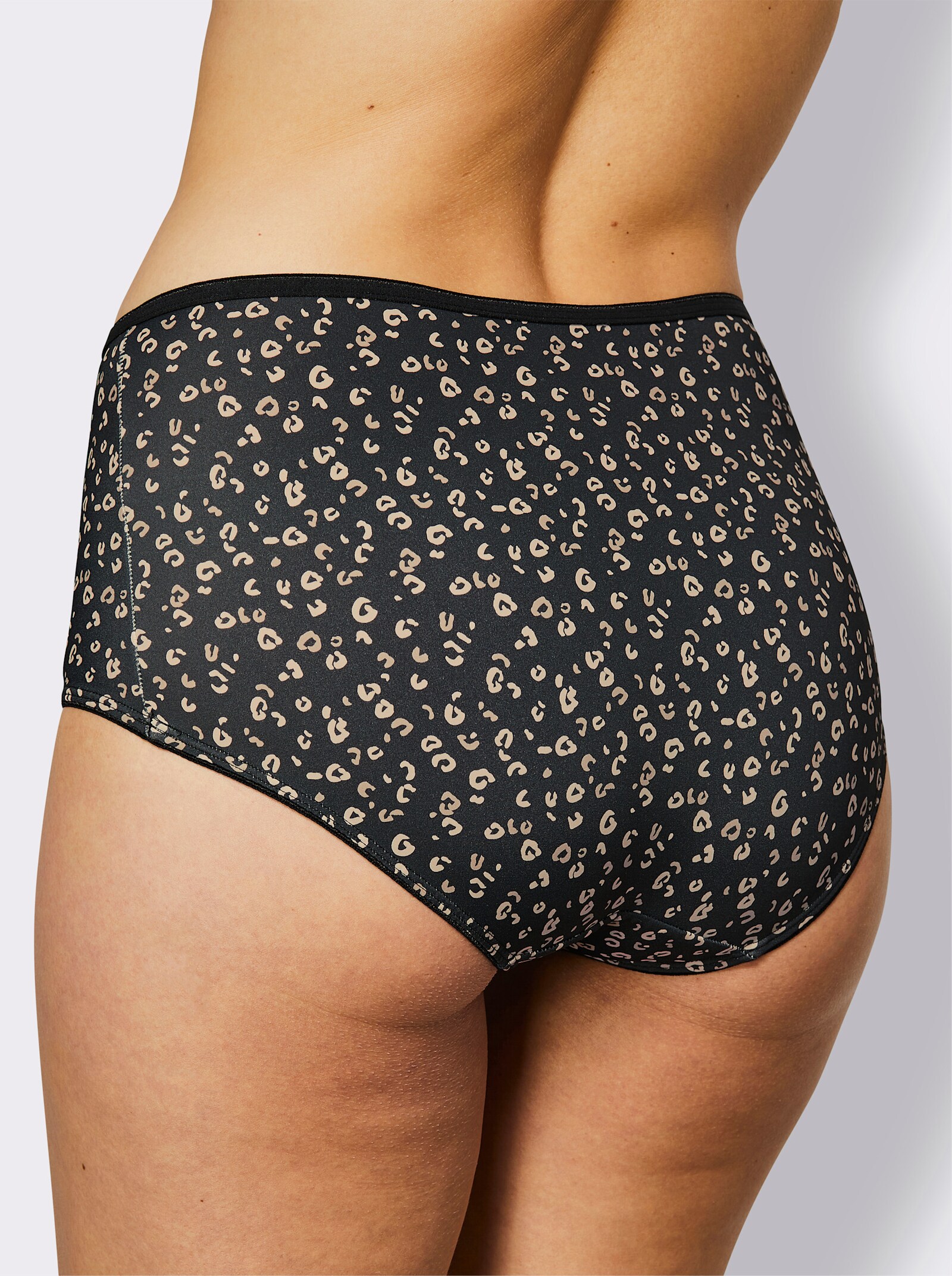 wäschepur Taillenslip - schwarz-bedruckt + schwarz
