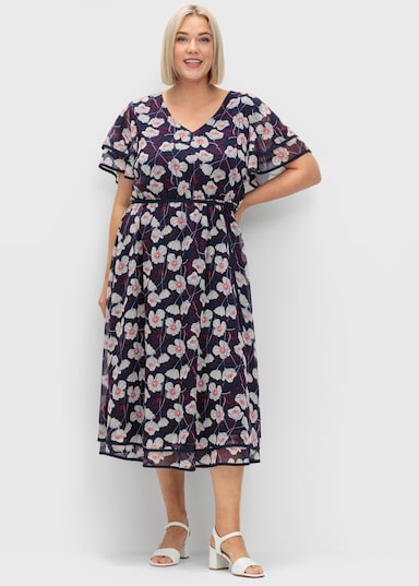 sheego Kleid - marine-gemustert