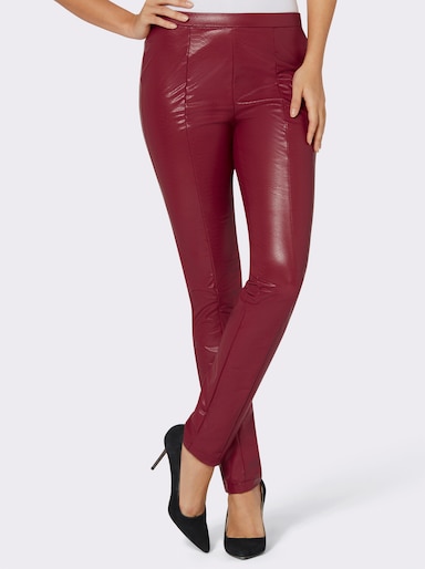 Pantalon en imitation cuir - rouge foncé