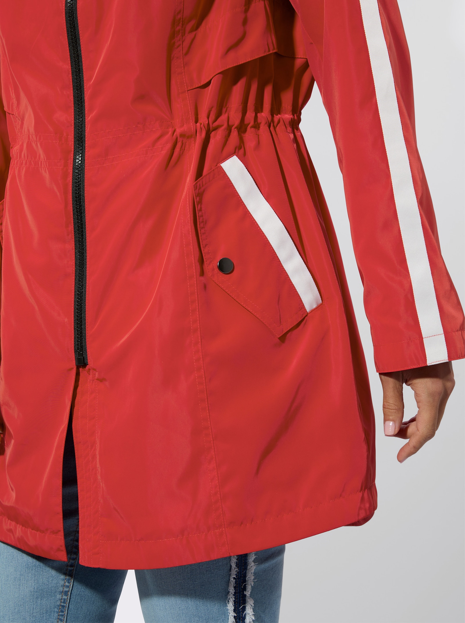 Parka in matt-schimmernder Qualität - erdbeere