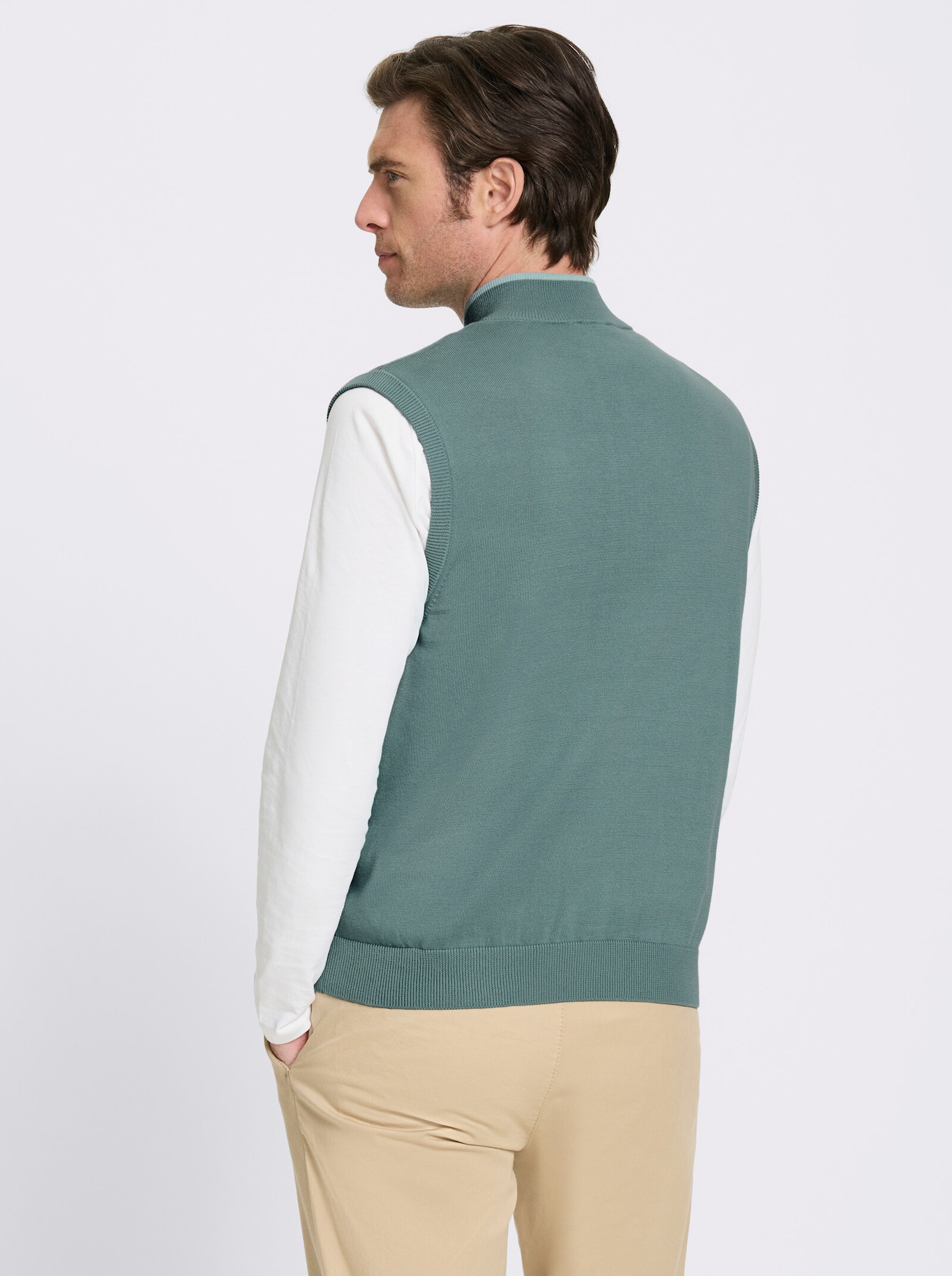 Catamaran Pullunder mit Stehkragen und Reißverschluss - jade