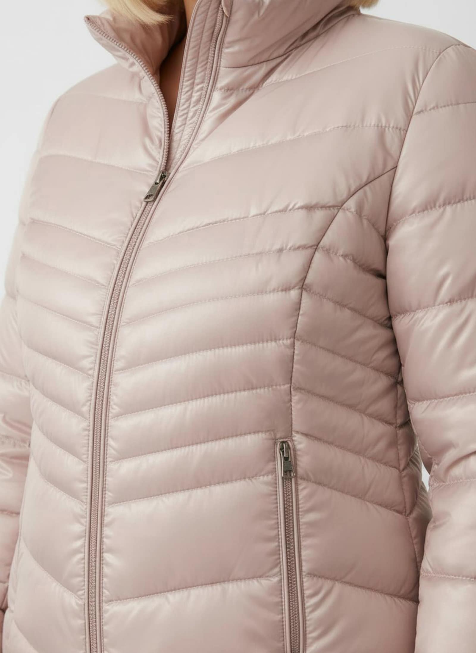 Steppjacke mit abzippbaren Ärmeln - puder