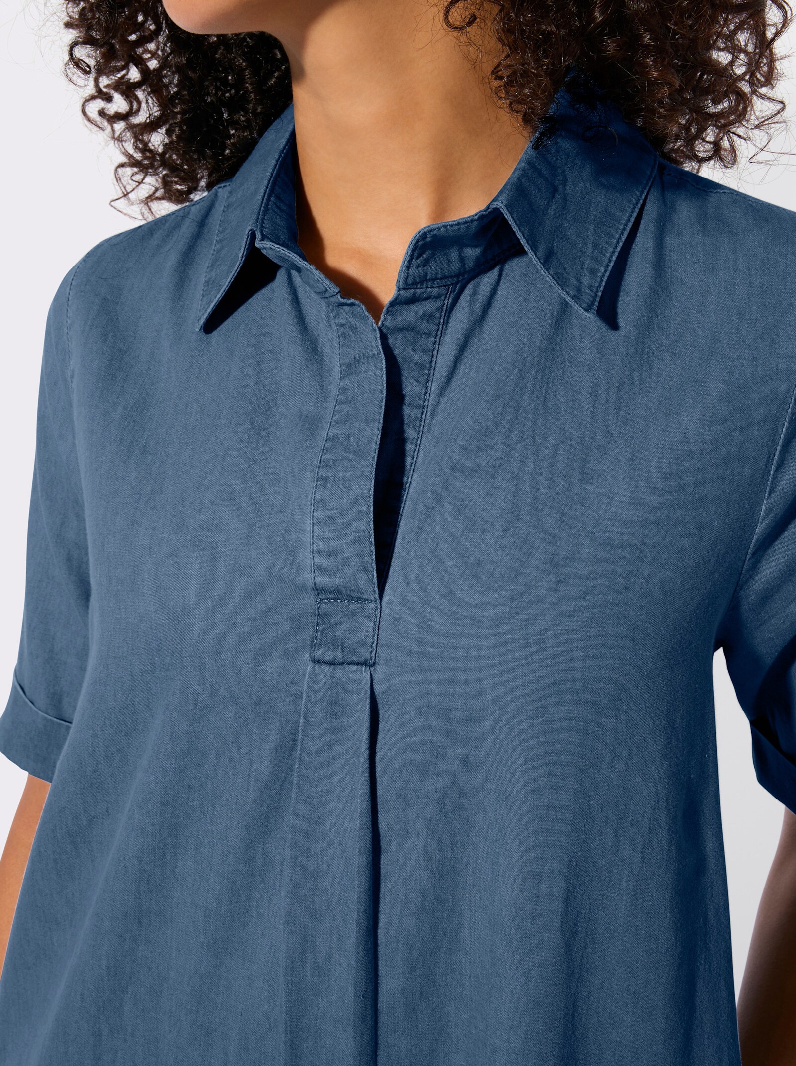 Jeanskleid in A-Form - blue-stone-washed