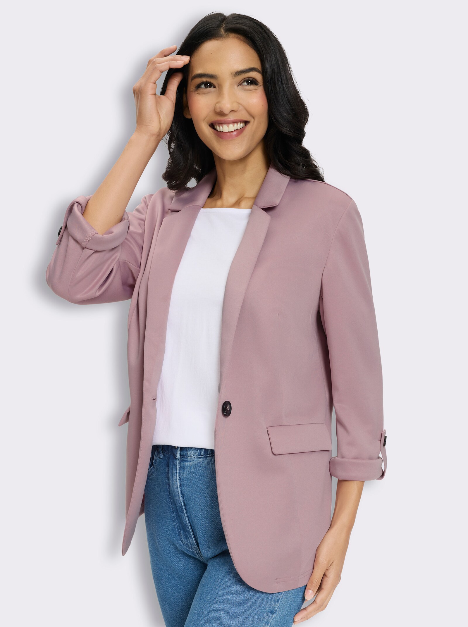 Jerseyblazer in Interlock-Qualität - mauve