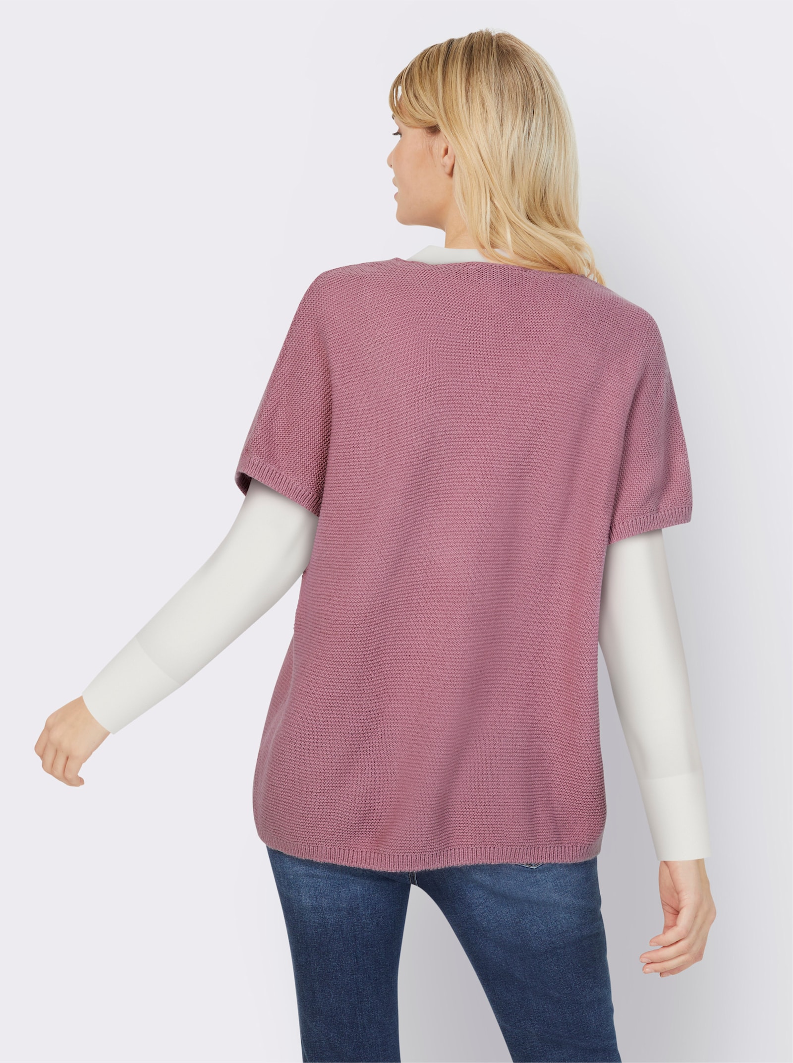 heine Longpullunder im Linksstrick - altrosa