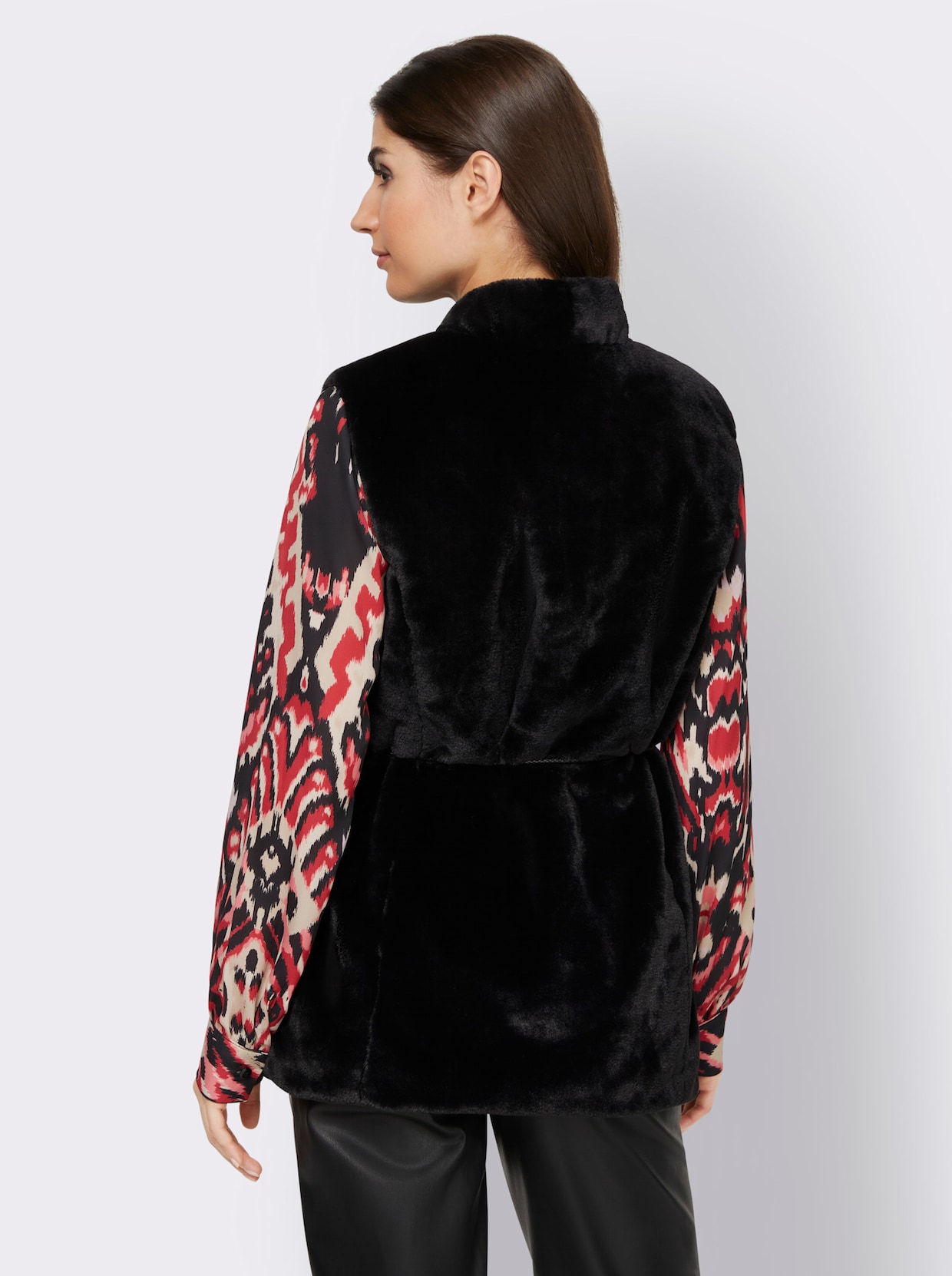 heine Gilet van imitatiebont - zwart