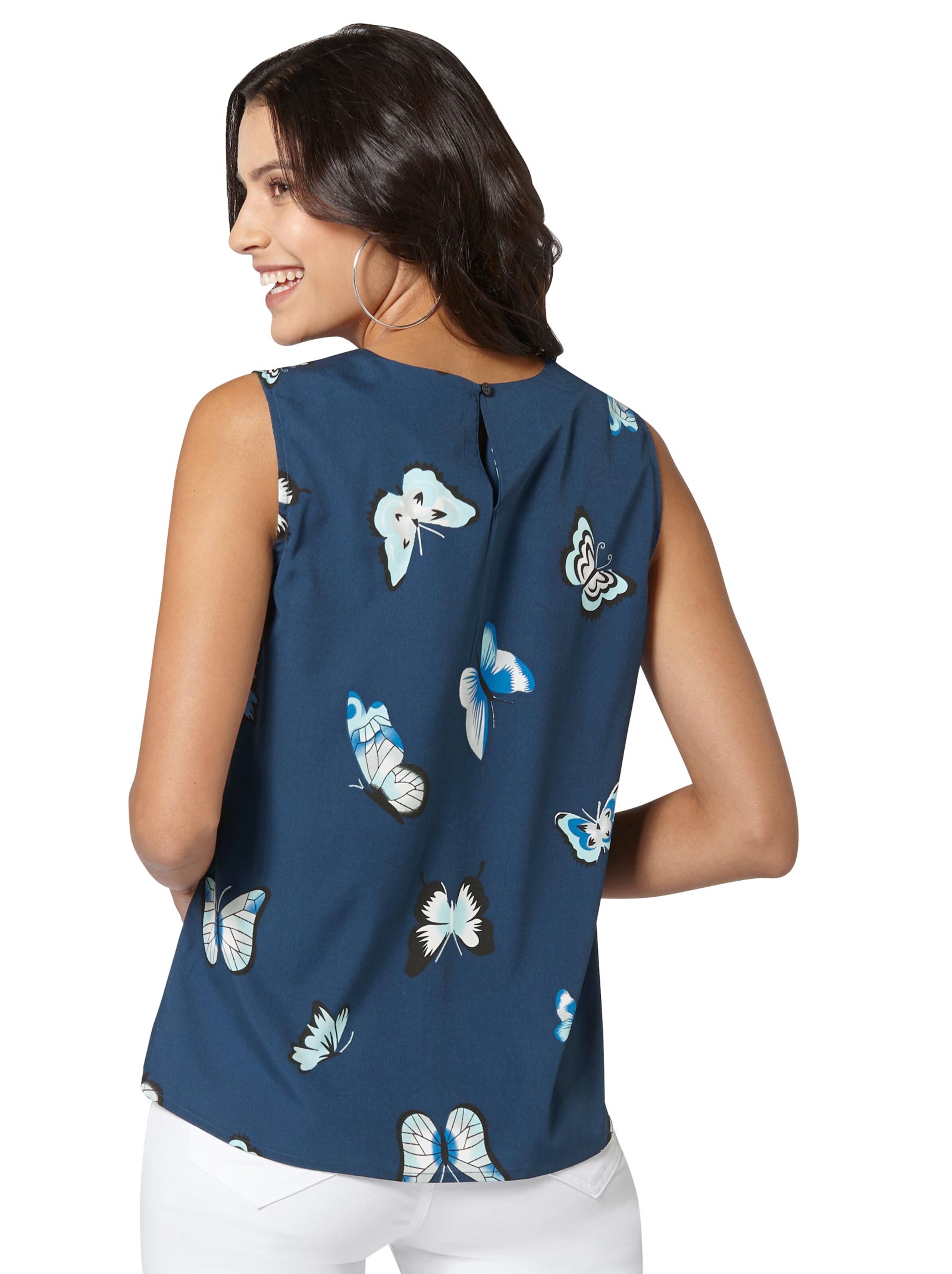 Blusentop - marine-bedruckt