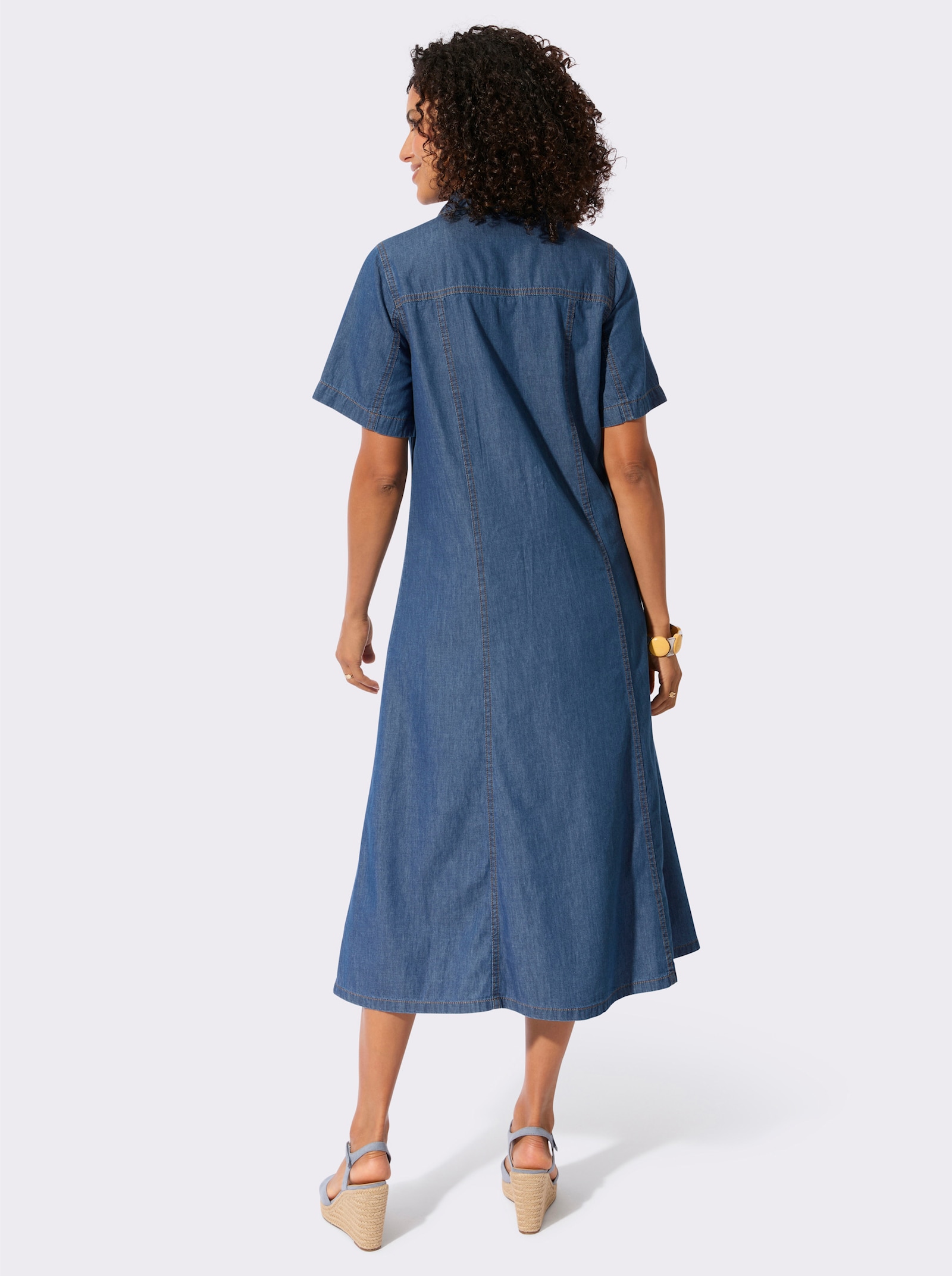 Jeanskleid in A-Form - blue-stone-washed