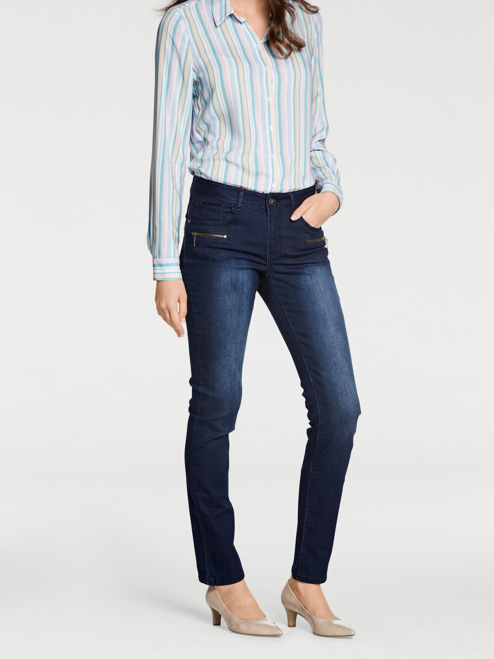 heine Skinny Jeans mit Bauch-weg-Effekt - blue denim