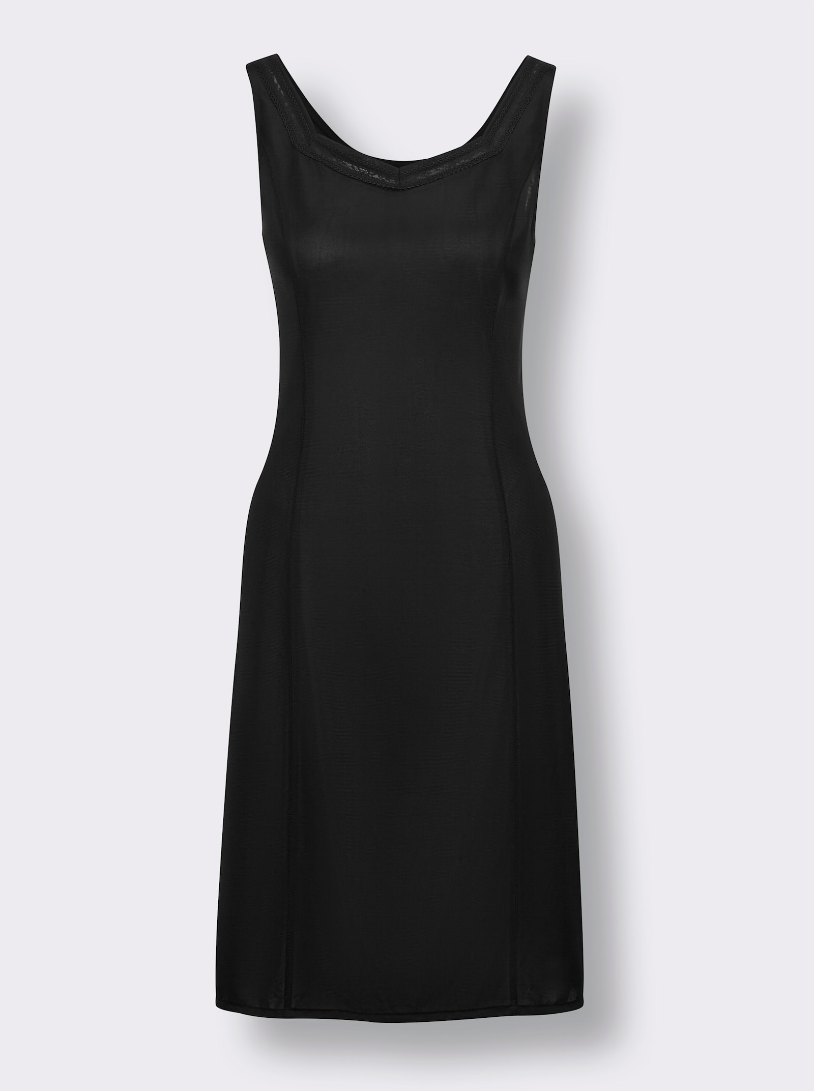 wäschepur Unterkleid mit Spitze am Ausschnitt - schwarz