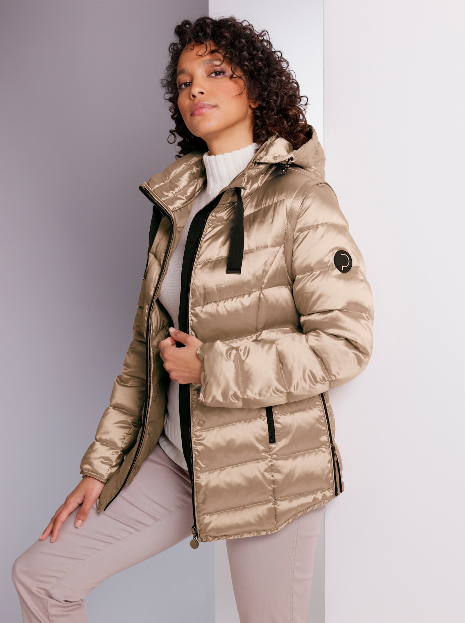 CREATION L PREMIUM Veste en duvet, 2 façons de la porter - beige