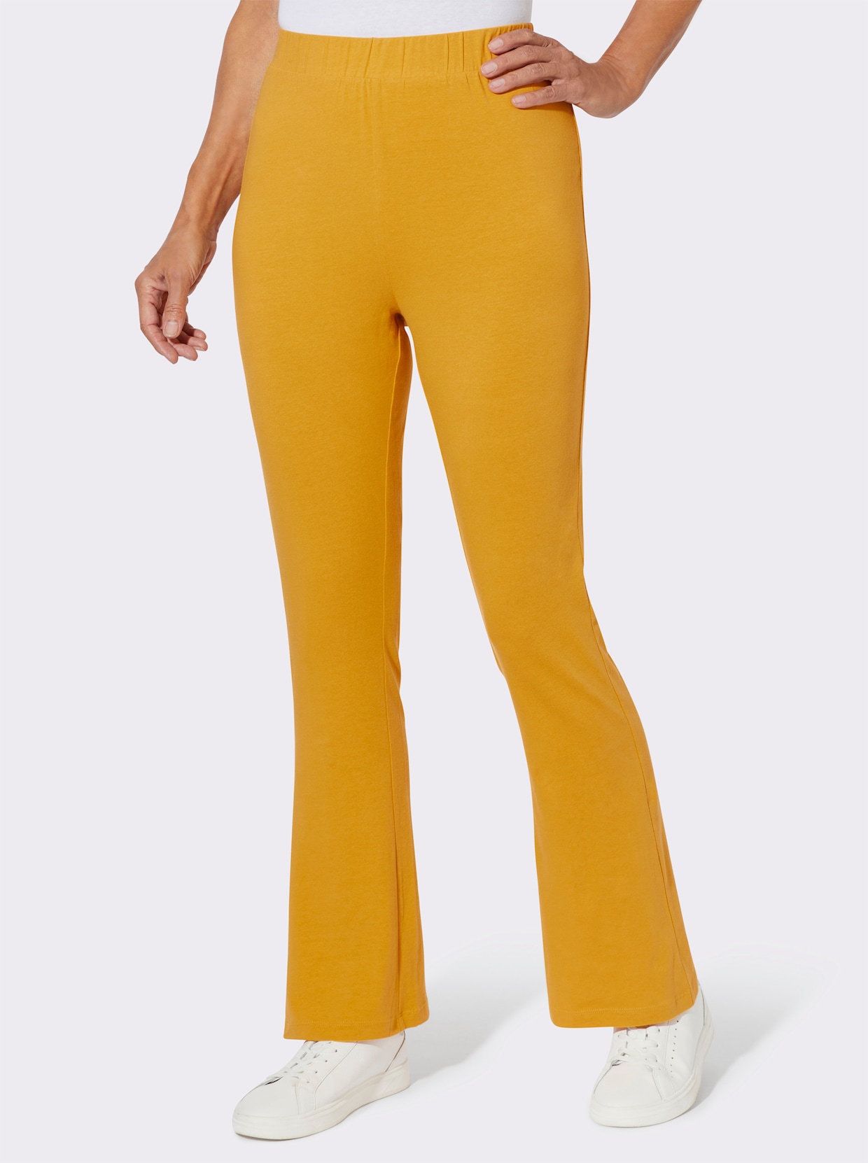 Freizeithose in Schlaghosen-Form - ocker