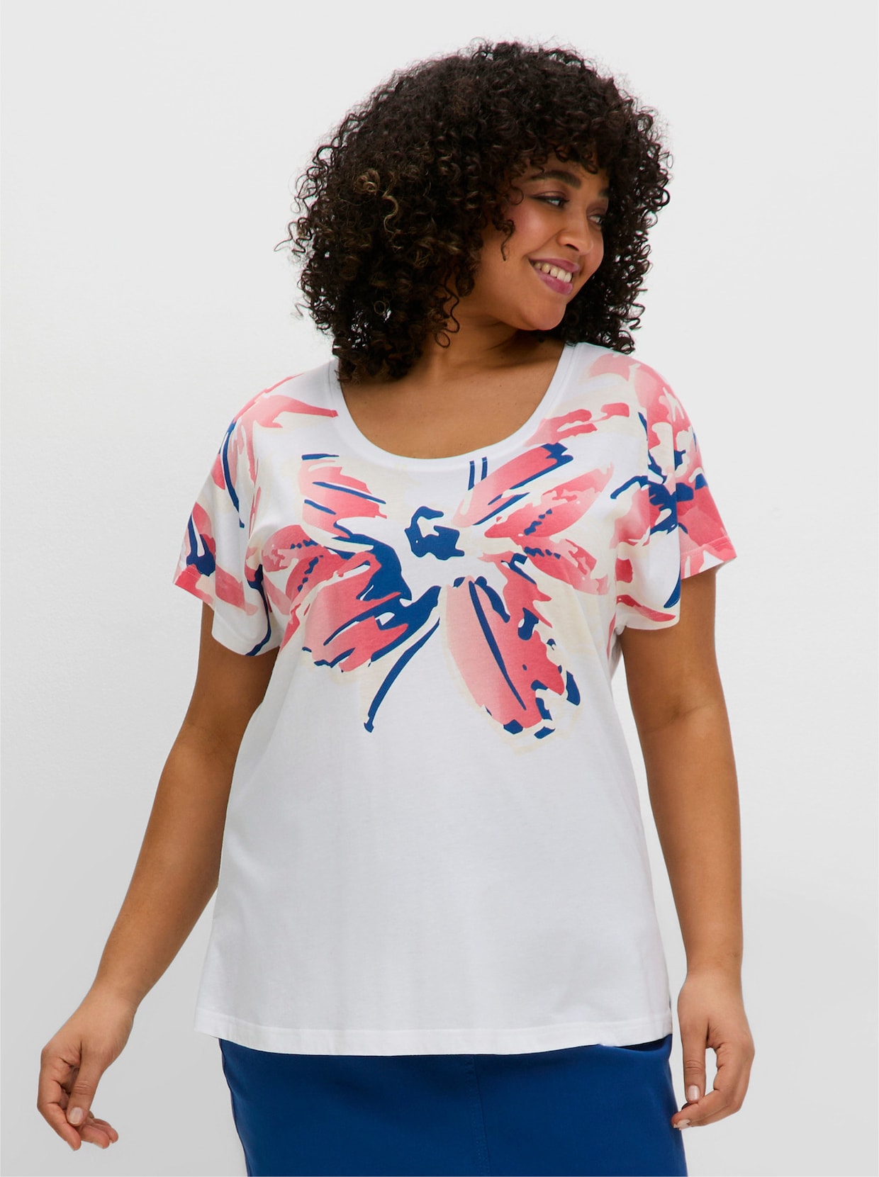 sheego Shirt - ecru bedruckt