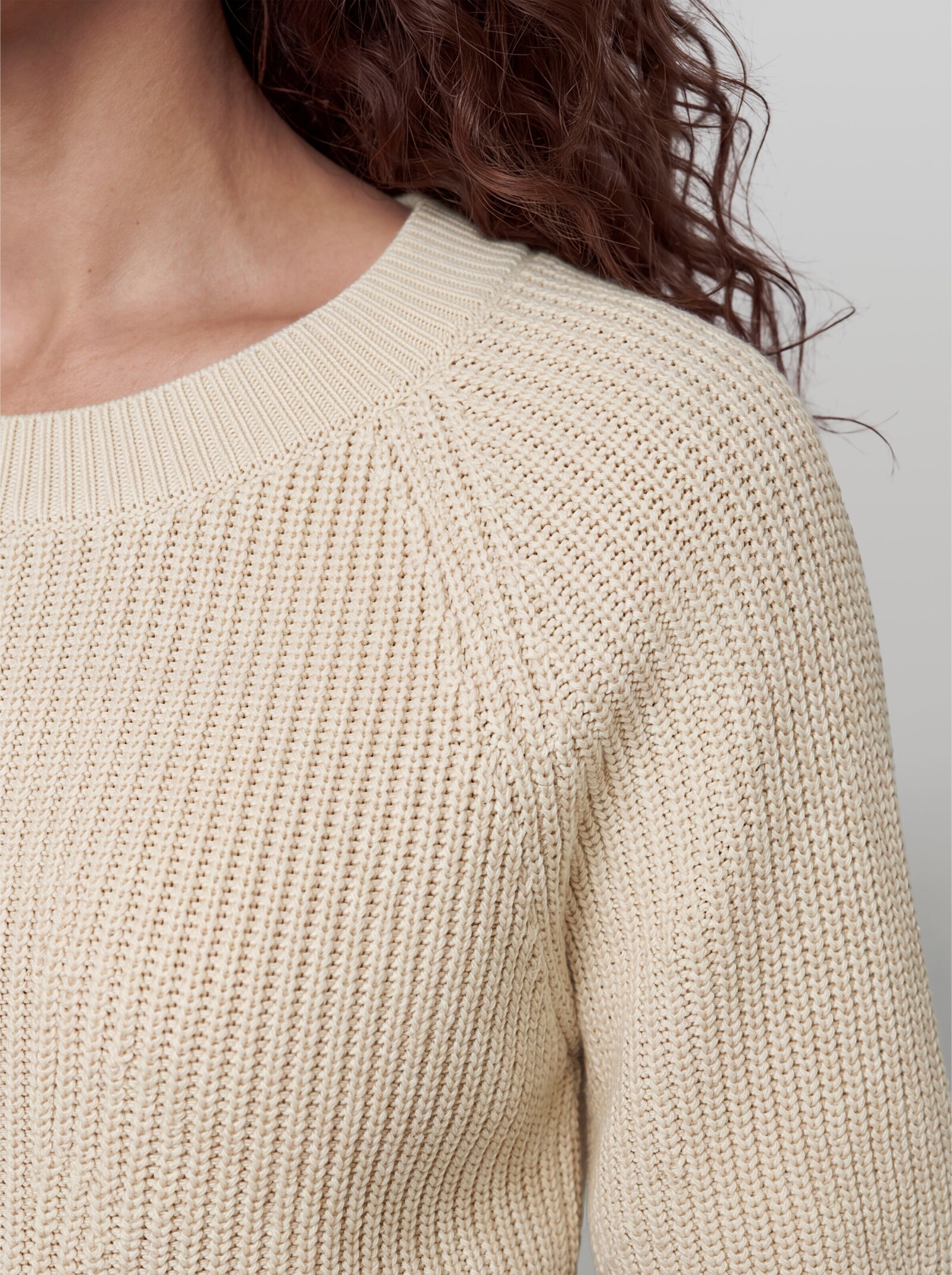 heine Baumwollpullover mit Bündchen - champagner
