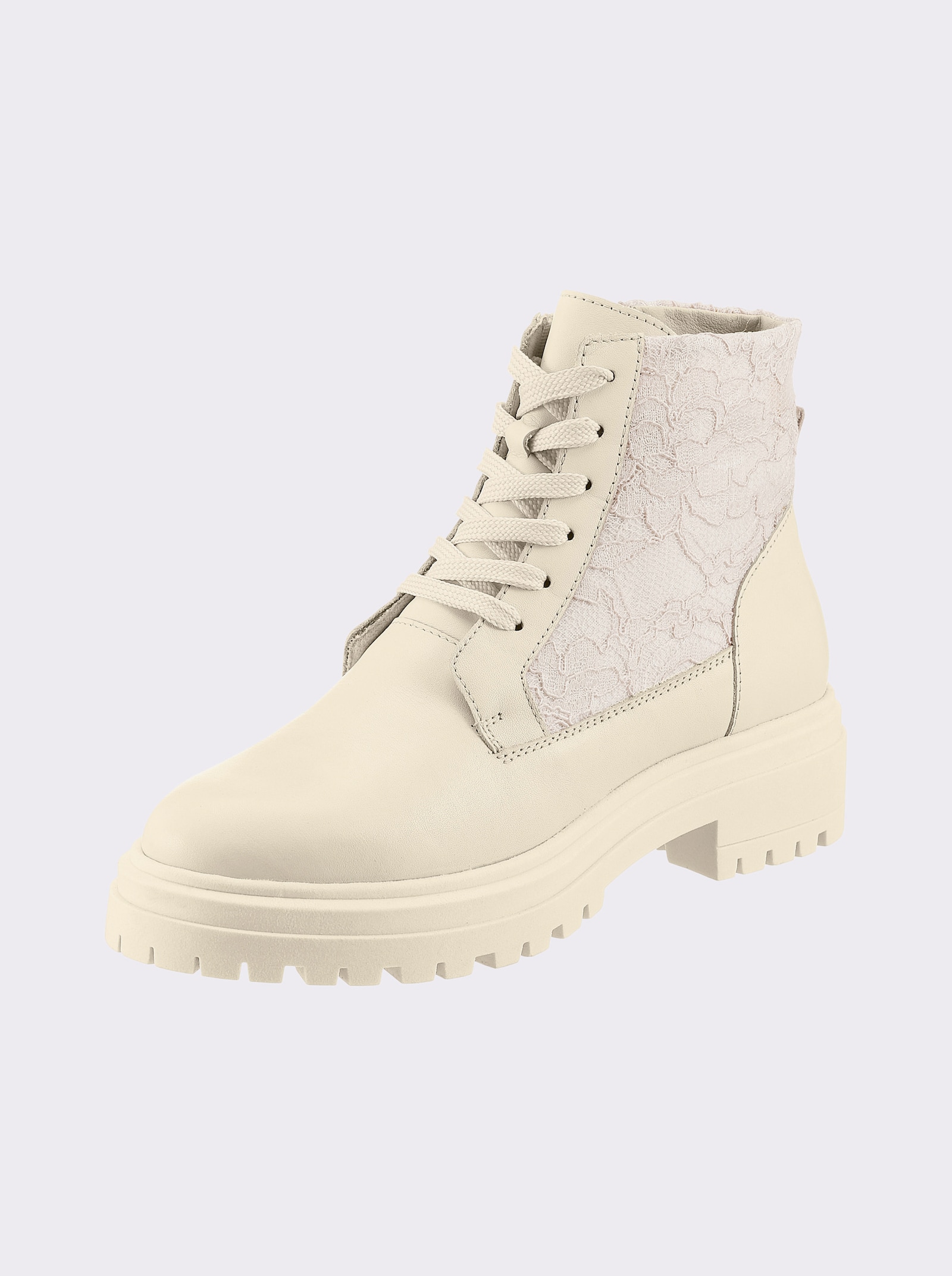 heine Schnürstiefelette - creme