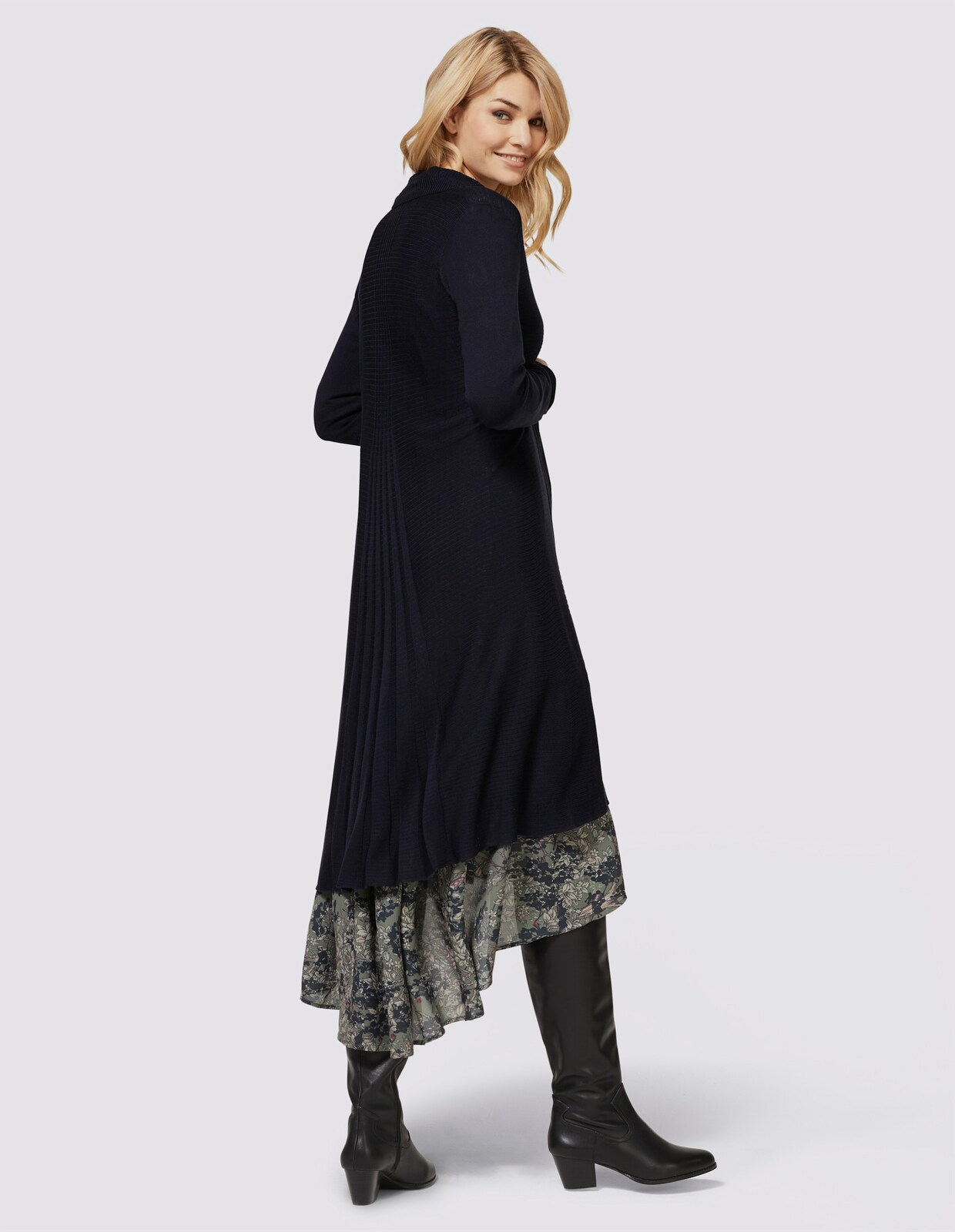 heine Long-Strickjacke - marine
