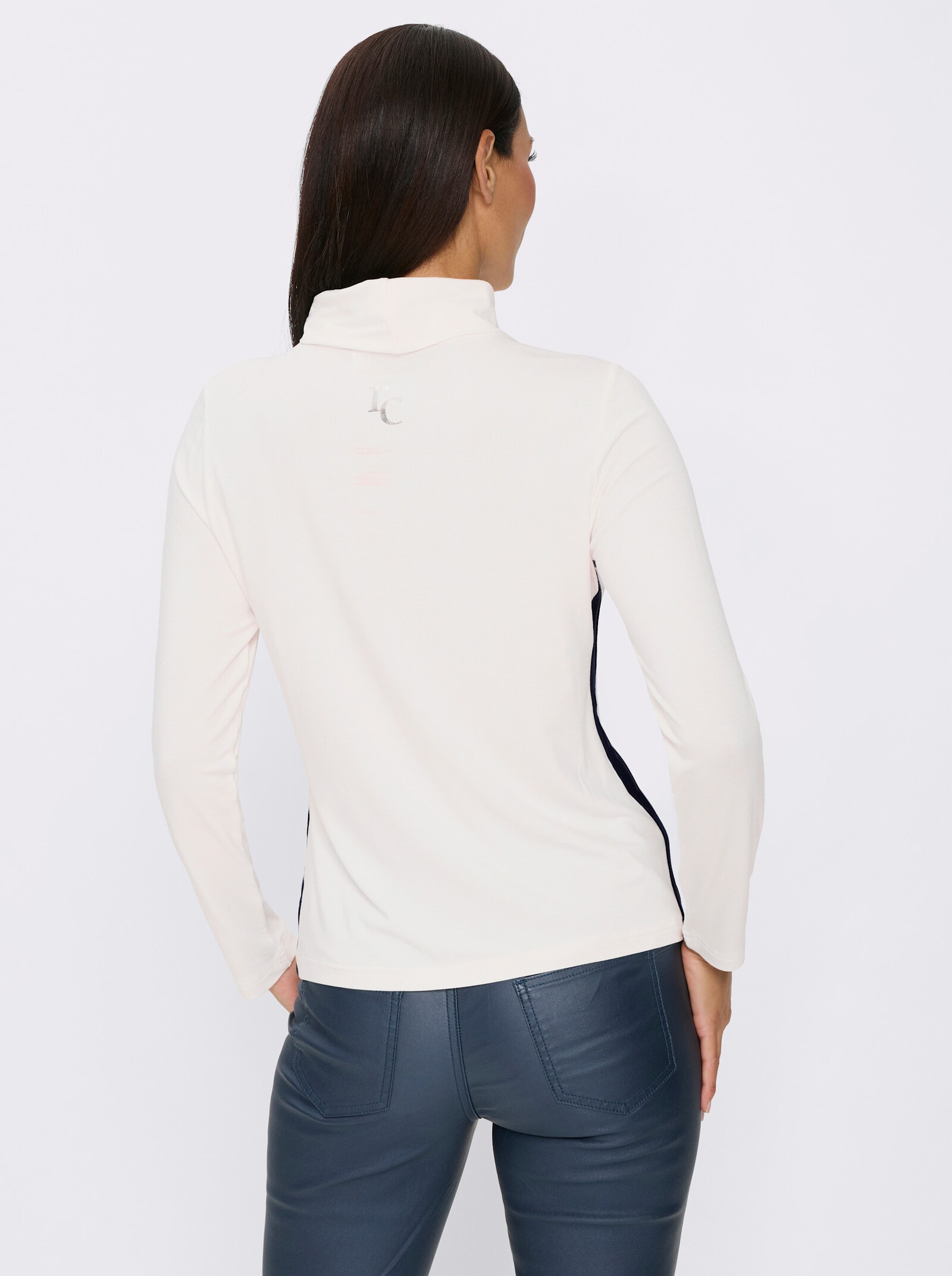 heine Langarmshirt mit Galonstreifen - ecru-marine