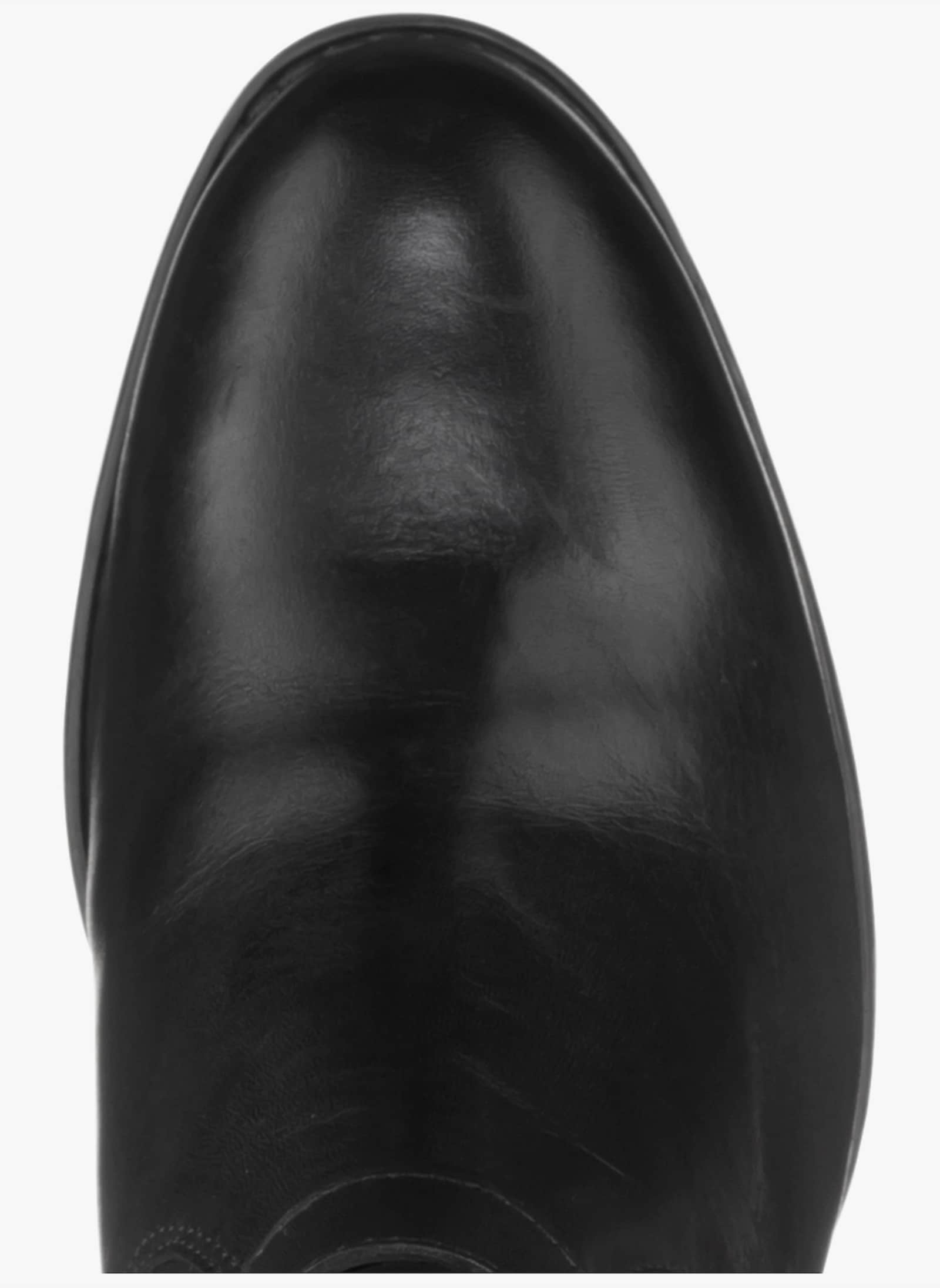 sheego Weitschaftstiefel aus Leder, mit Zierband - schwarz