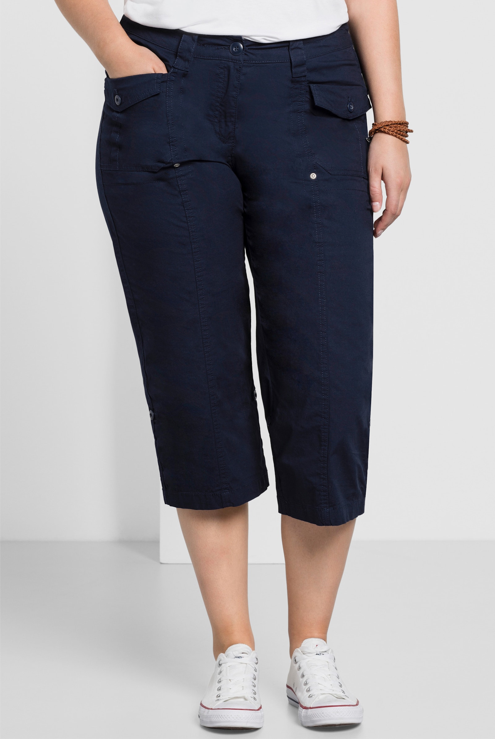 sheego Oprolbare 3/4-broek - marine