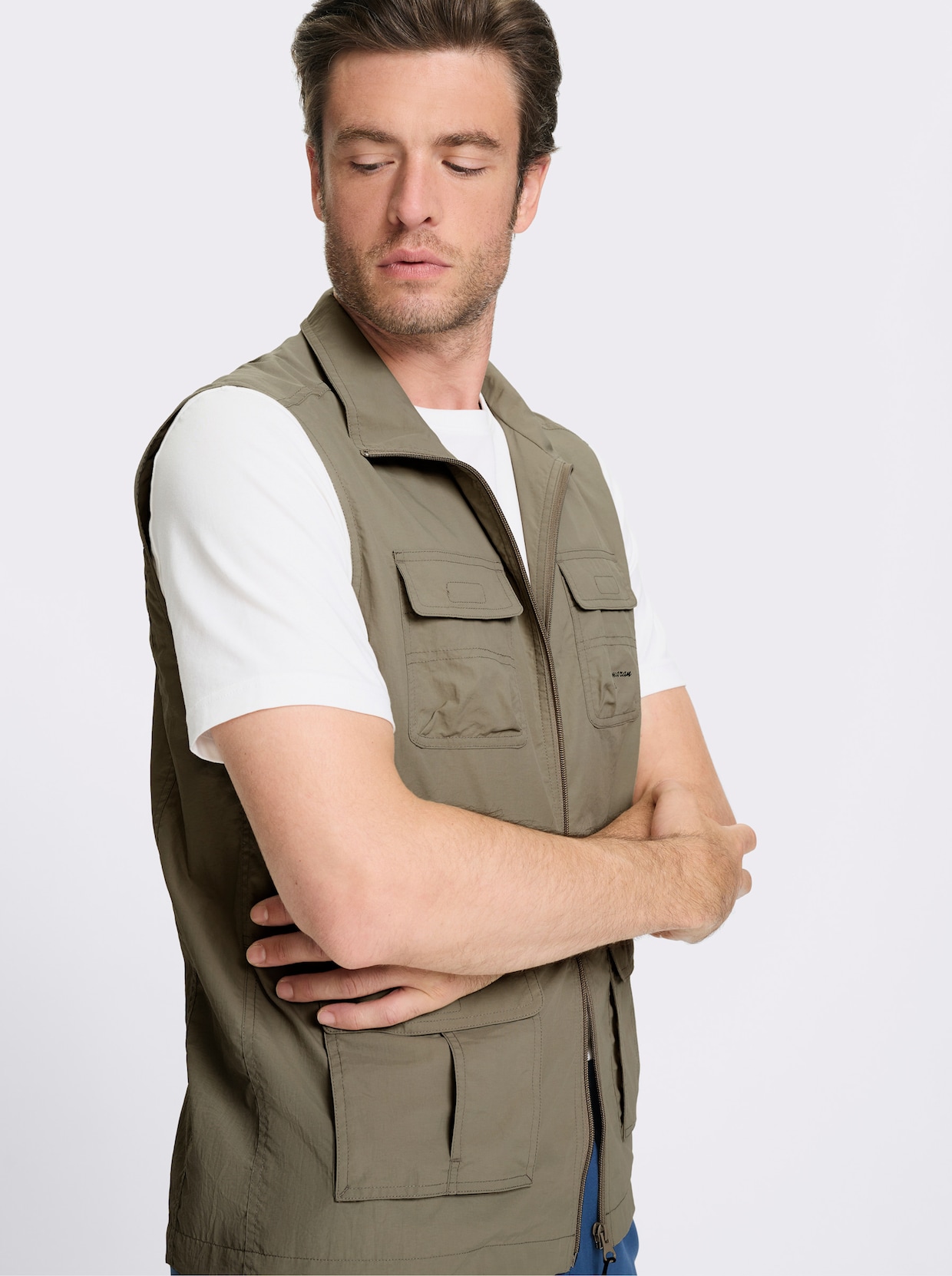 Catamaran Sports Funktionsweste mit vielen Taschen - schlamm