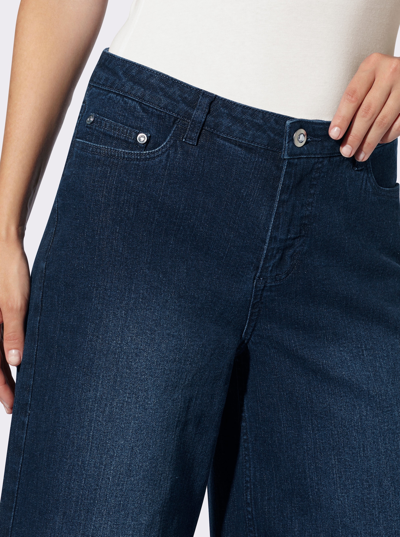 heine Jean 7/8 à la coupe jupe-culotte - bleu foncé