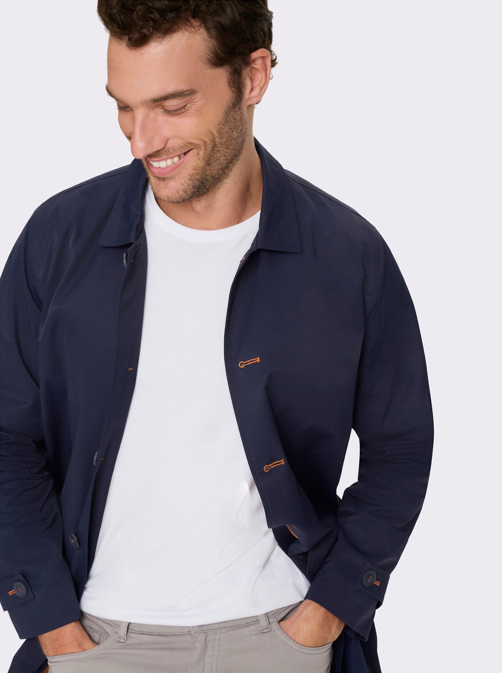 Marco Donati Kurzmantel in Twill-Qualität, gefüttert - marine